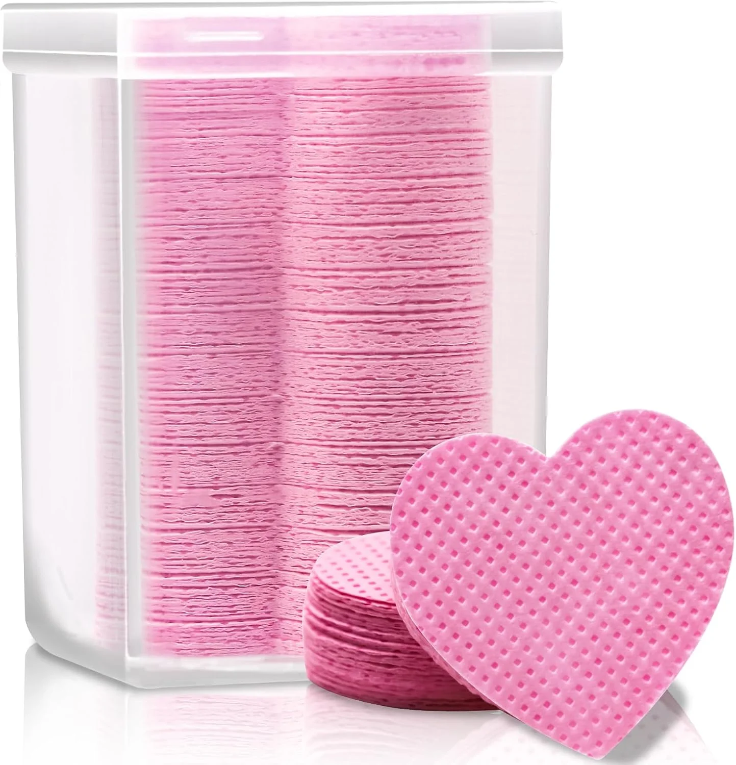 پد پاک کننده چسب اکستنشن مژه 200 عددی بدون پرز، پارچه نبافته، پد پاک کننده لاک ناخن برای لوازم اکستنشن مژه (صورتی)