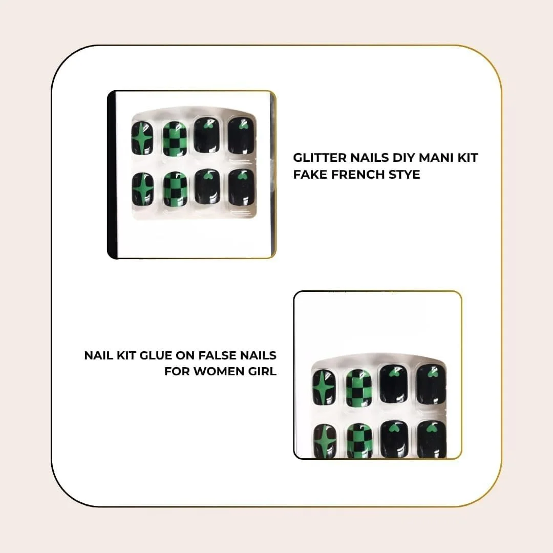JustCartUp اکلیل | 24 عدد | کیت مانیکور DIY | ناخن مصنوعی فرنچ برای اکستنشن ناخن | کیت ناخن چسبی برای زنان و دختران JustCartUp اکلیل | 24 عدد | کیت مانیکور DIY | ناخن مصنوعی فرنچ برای اکستنشن ناخن | کیت ناخن چسبی برای زنان و دختران