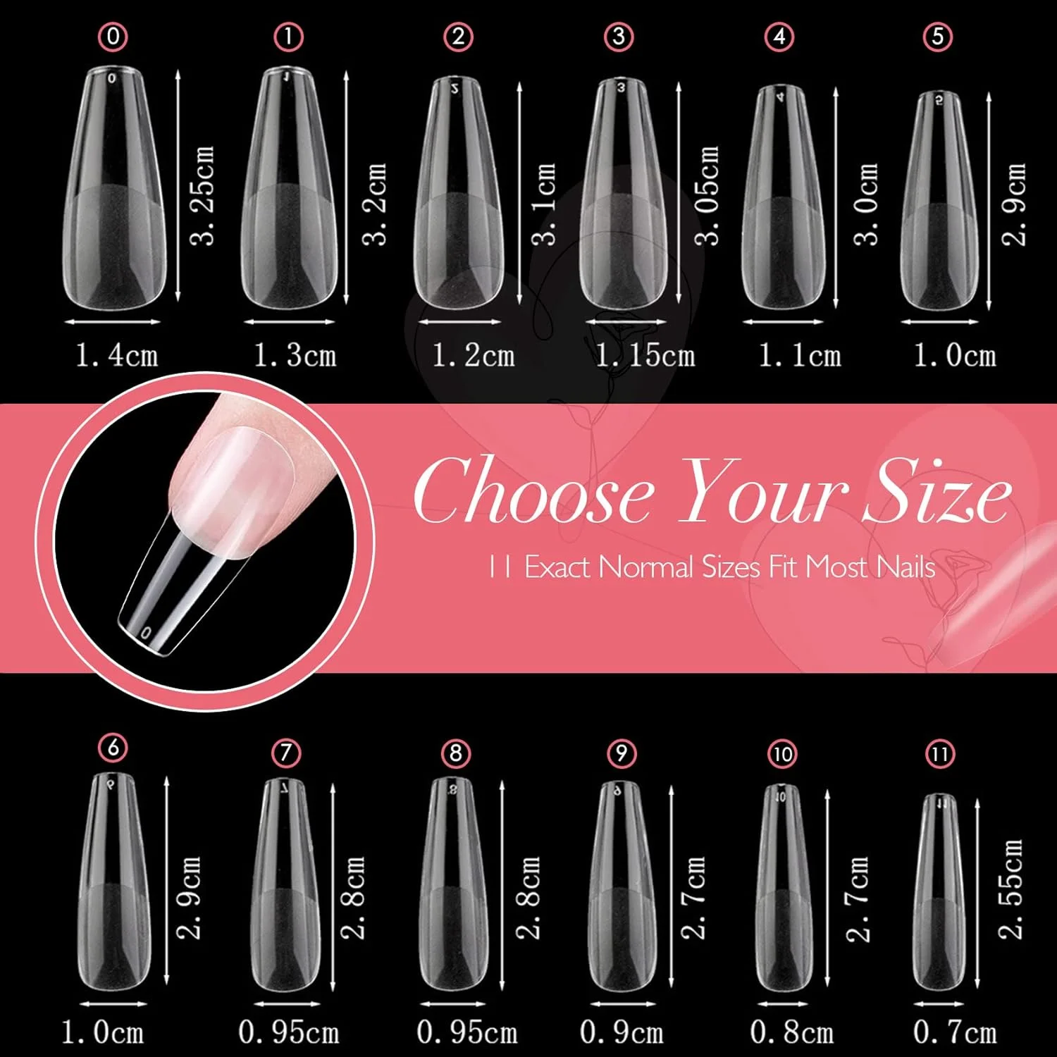 تیپ ناخن ژلی نرم پوشش کامل - ۴۲۰ عدد برای کاشت ناخن، تیپ چسبی شفاف، مدل تابوتی، مجموعه ۷ سایز، طراحی ناخن فرانسوی تیپ ناخن ژلی نرم پوشش کامل - ۴۲۰ عدد برای کاشت ناخن، تیپ چسبی شفاف، مدل تابوتی، مجموعه ۷ سایز، طراحی ناخن فرانسوی