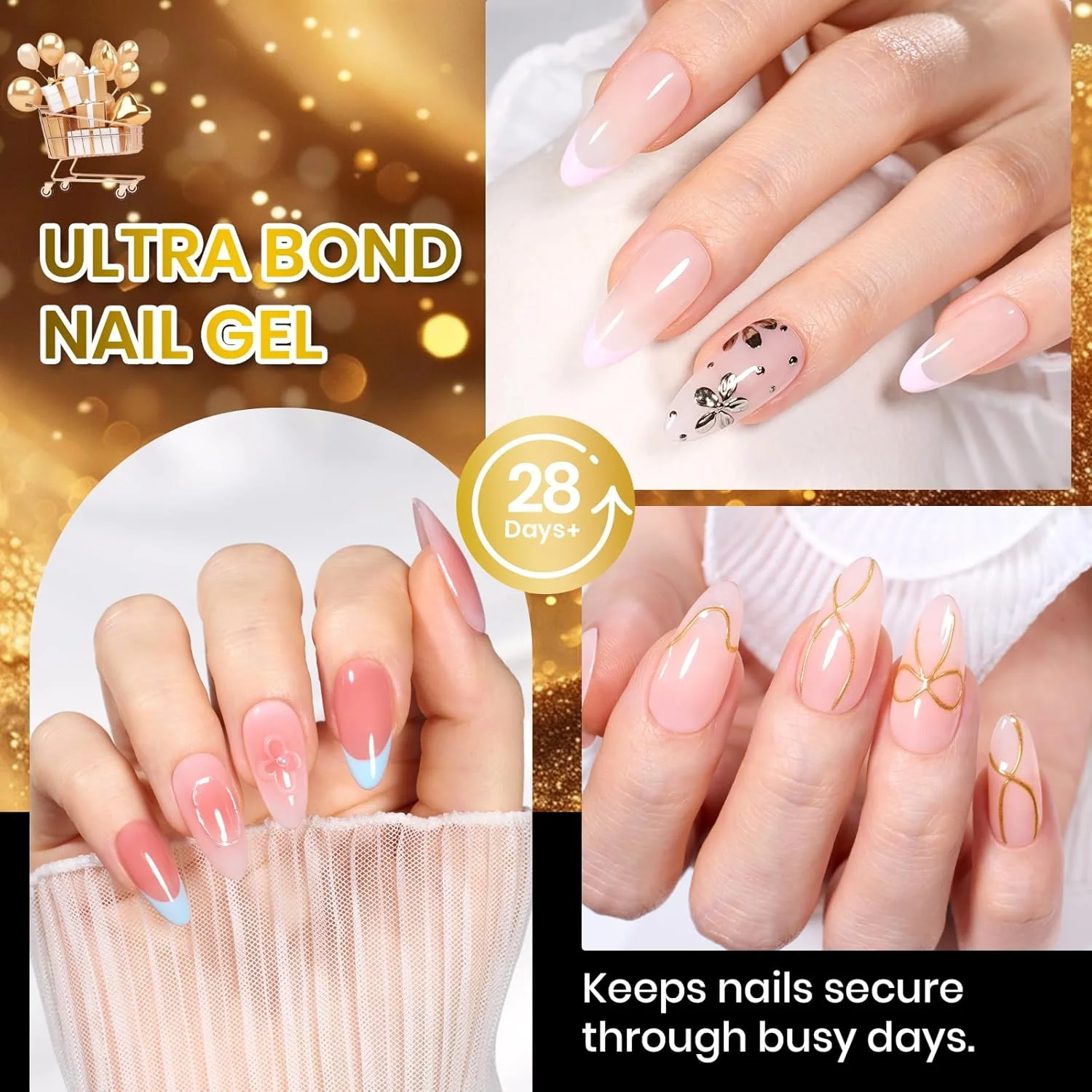 چسب کاشت ناخن جامد Beetles برای تیپ ناخن مصنوعی، چسب قوی 15 گرمی برای ناخن های اکریلیک، چسب جامد شفاف برای طراحی ناخن سه بعدی، خشک شونده با اشعه UV