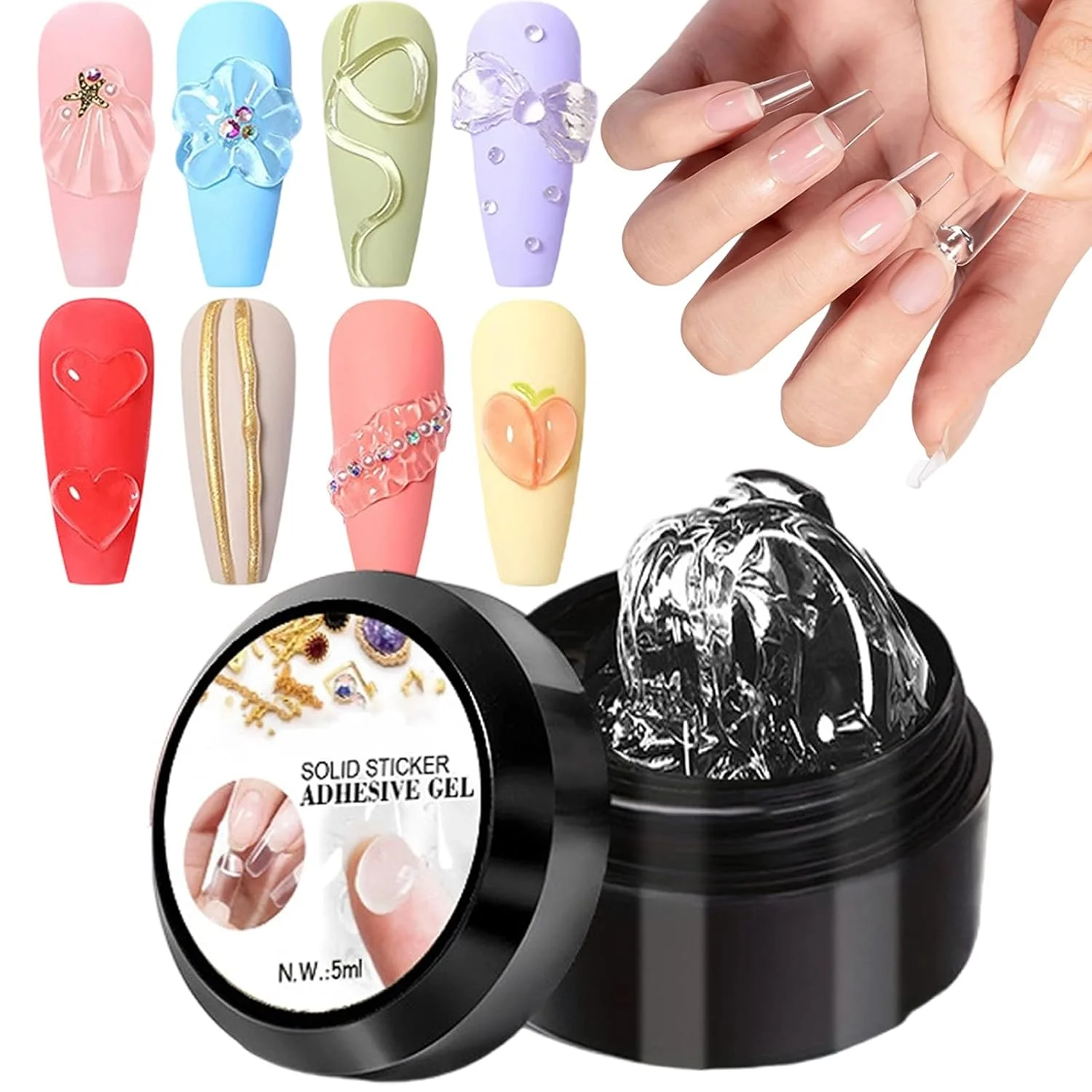 ژل طراحی ناخن - چسب طراحی ناخن | ژل فرم دهی مانیکور | مناسب برای نگین، گل، فویل، طراحی و مانیکور پدیکور حرفه ای