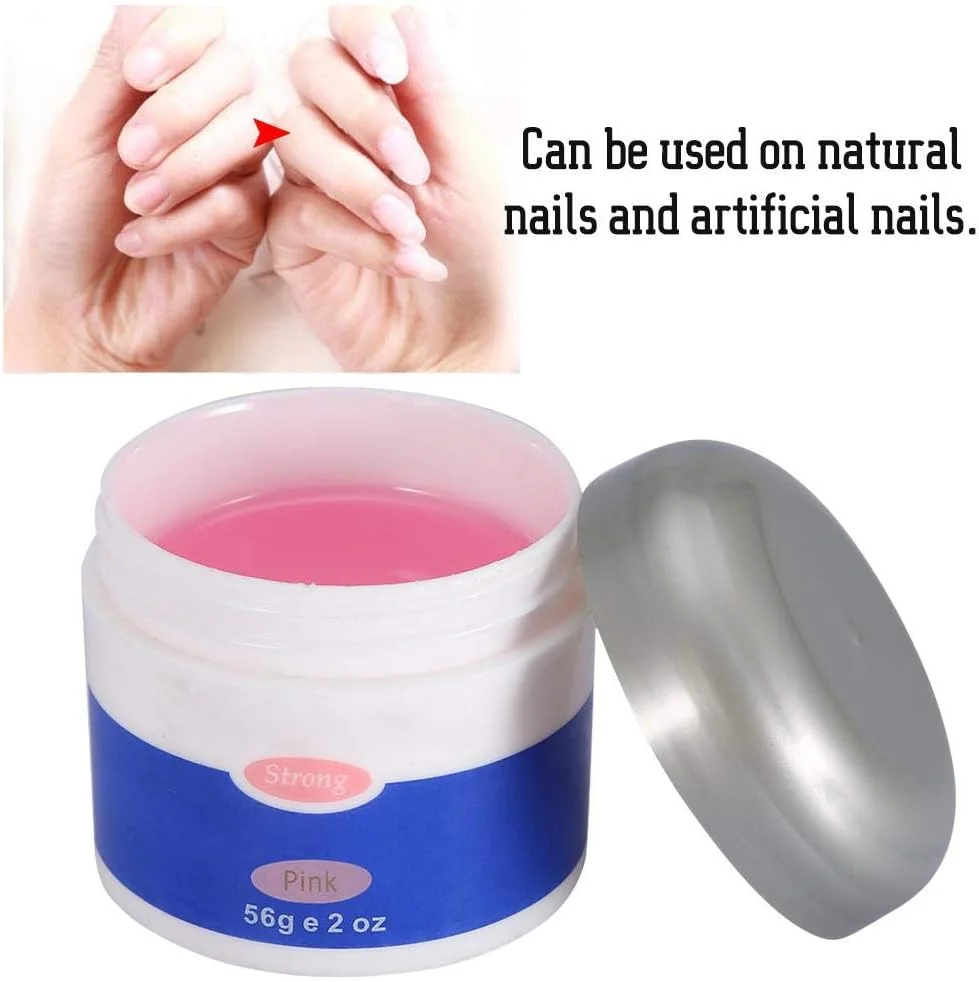 ژل یو وی، چسب اکستنشن ناخن 56 گرمی برای ناخن های بسیار براق و بادوام (صورتی)