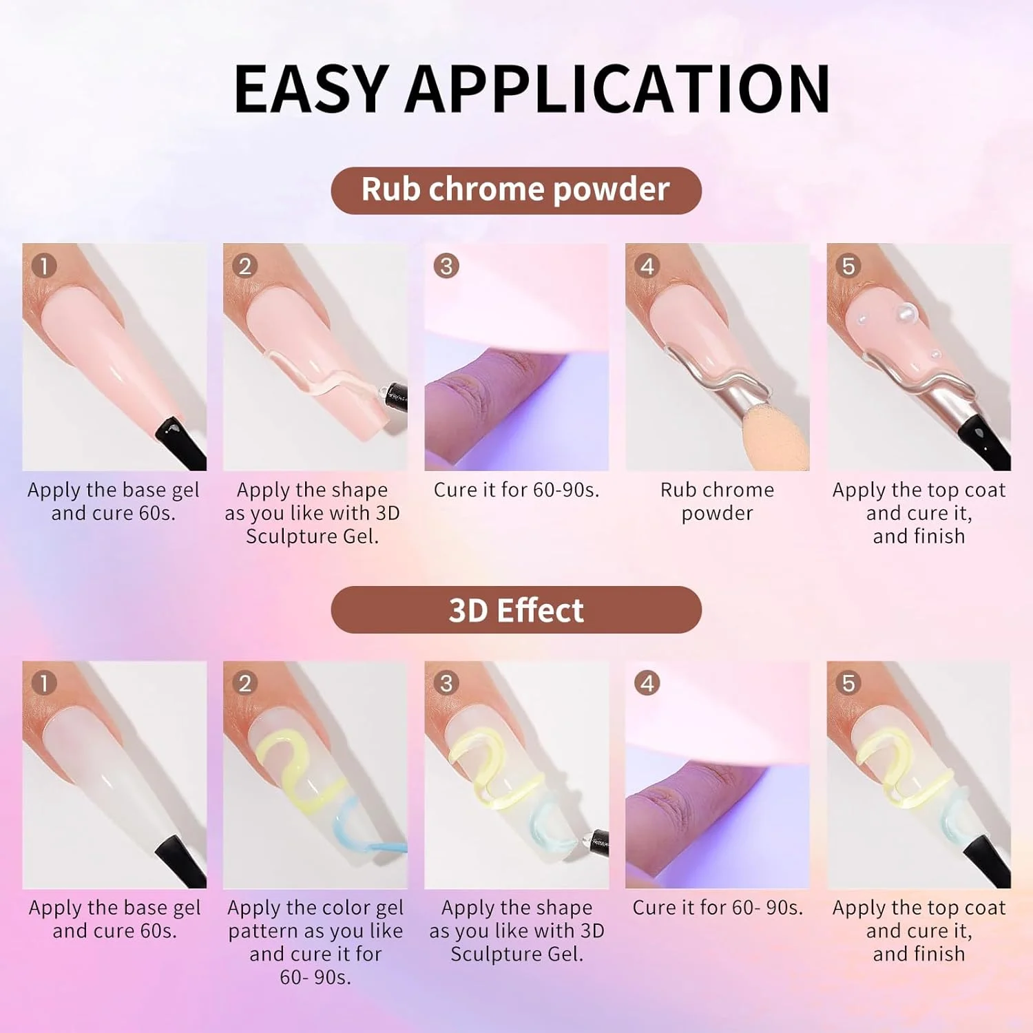 چسب ژل سه بعدی 15 گرمی برای طراحی ناخن، ژل مجسمه سازی DIY برای طراحی، قالب گیری، نقاشی، طراحی، مجسمه سازی، دکوراسیون و مانیکور - شفاف