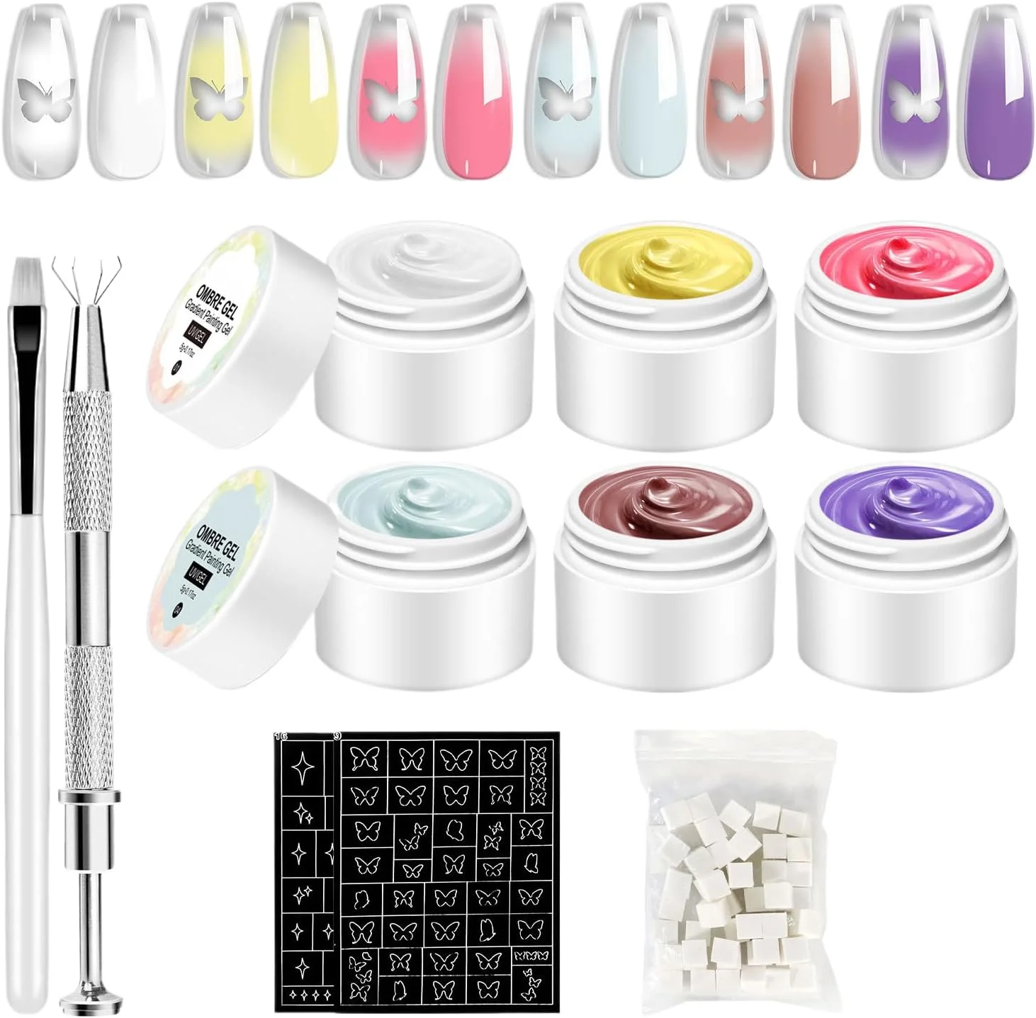 ژل ناخن | کیت چسب لاک ژل ناخن حرفه ای | لوازم مجسمه سازی جامد کیت سالن طبیعی برای مبتدیان، مسافرت، خانه، خانواده، همکاران و دوستان