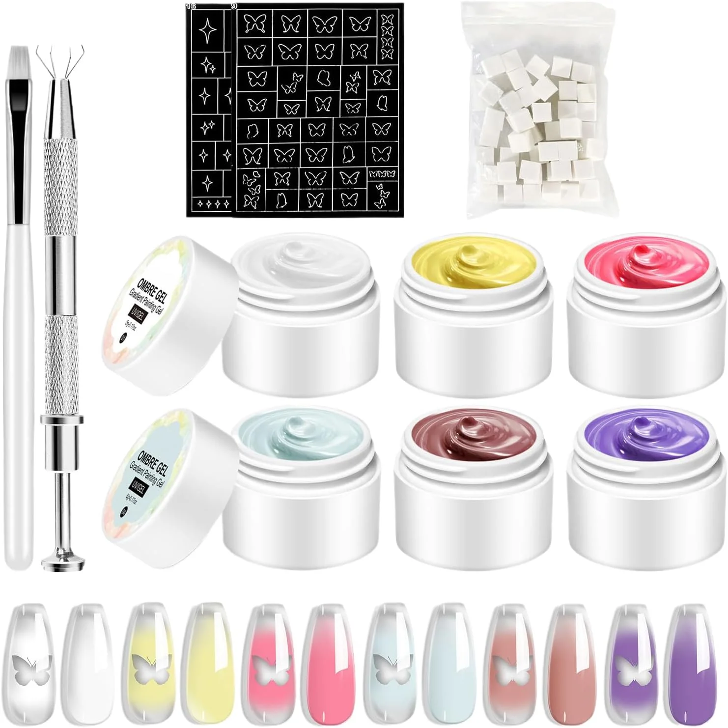 ژل ناخن، ژل لاک رنگارنگ | چسب جامد حرفه ای برای طراحی ناخن، مناسب برای سفر، منزل، سالن، بانوان، خانواده، همکاران و مبتدیان