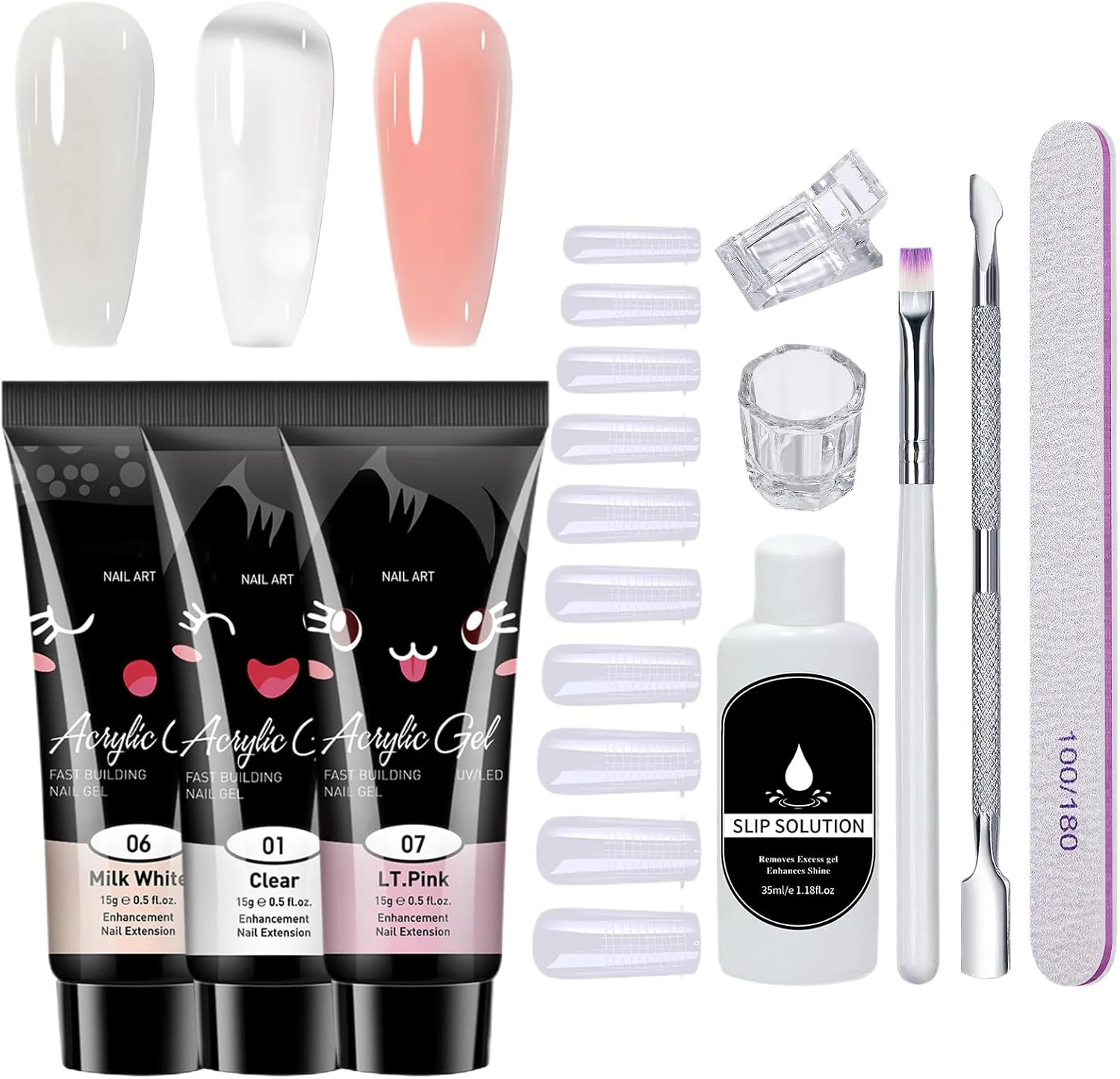 کیت ژل کاشت ناخن - کیت حرفه ای ژل ناخن | ابزارهای زیبایی برای مسافرت عروس، سالن، آرایش در خانه، تعطیلات، مهمانی روزانه، اسپا، تابستان