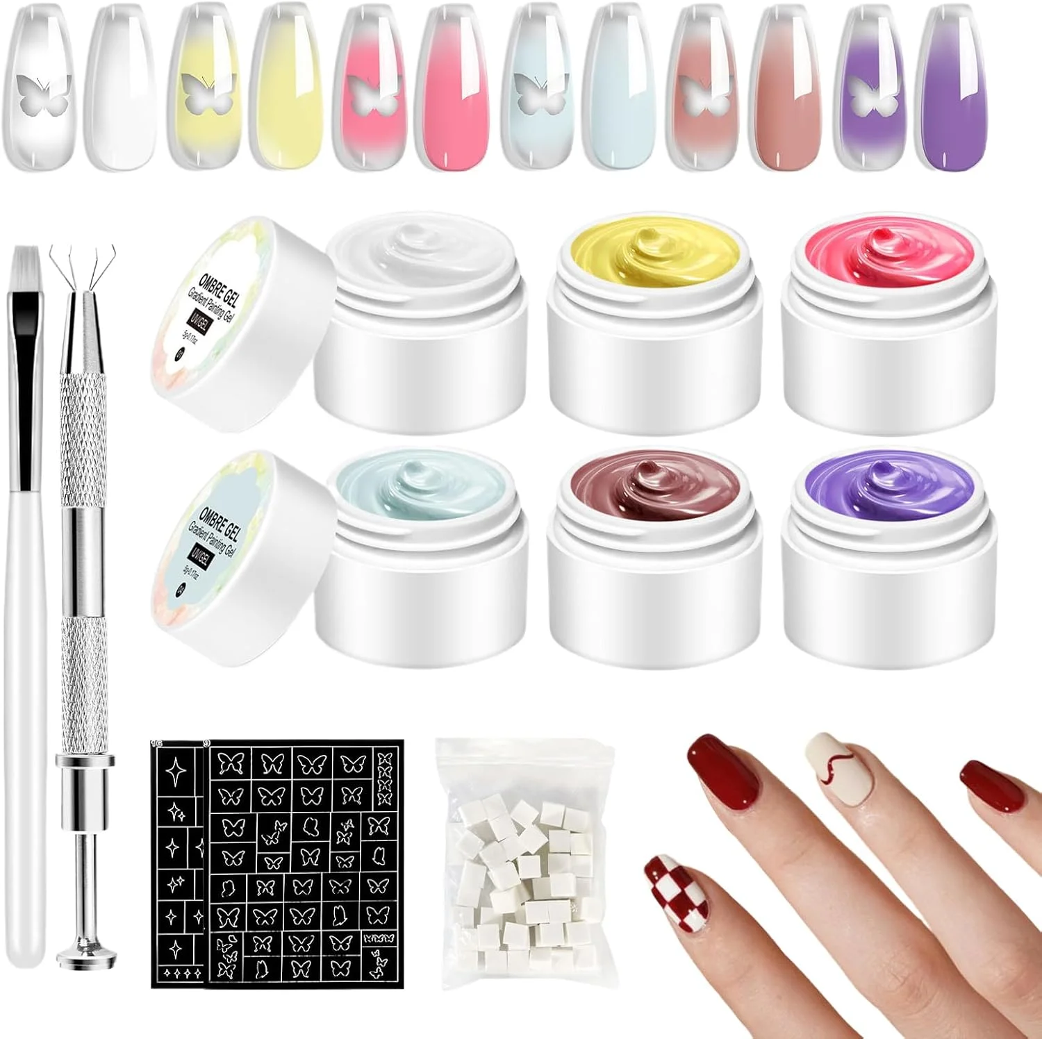 کیت ژل ناخن، کیت هنر چسب لاک حرفه ای ناخن، کیت چسب جامد مجسمه سازی حرفه ای طبیعی برای مسافرت، خانه، سالن، زنان، خانواده، همکاران، مبتدیان