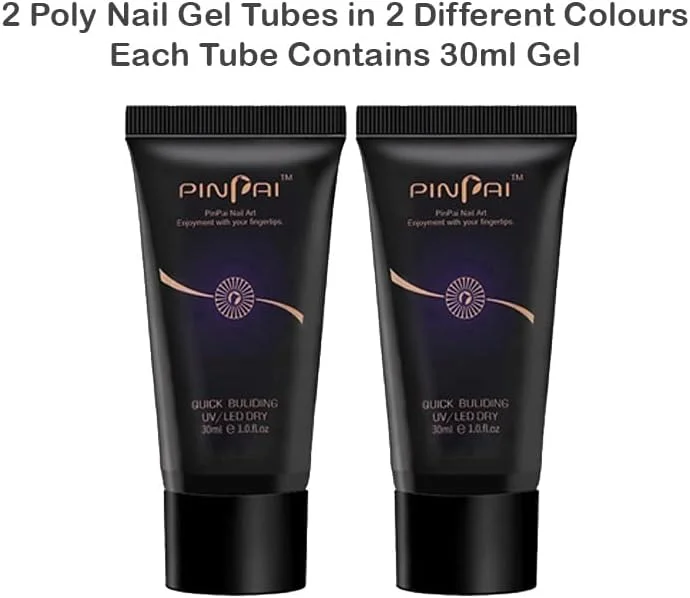 کیت ست اکستنشن ناخن با لامپ UV، ژل آکریلیک و ژل پولی ناخن