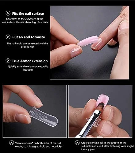 کیت ست اکستنشن ناخن با لامپ UV، ژل آکریلیک و ژل پولی ناخن