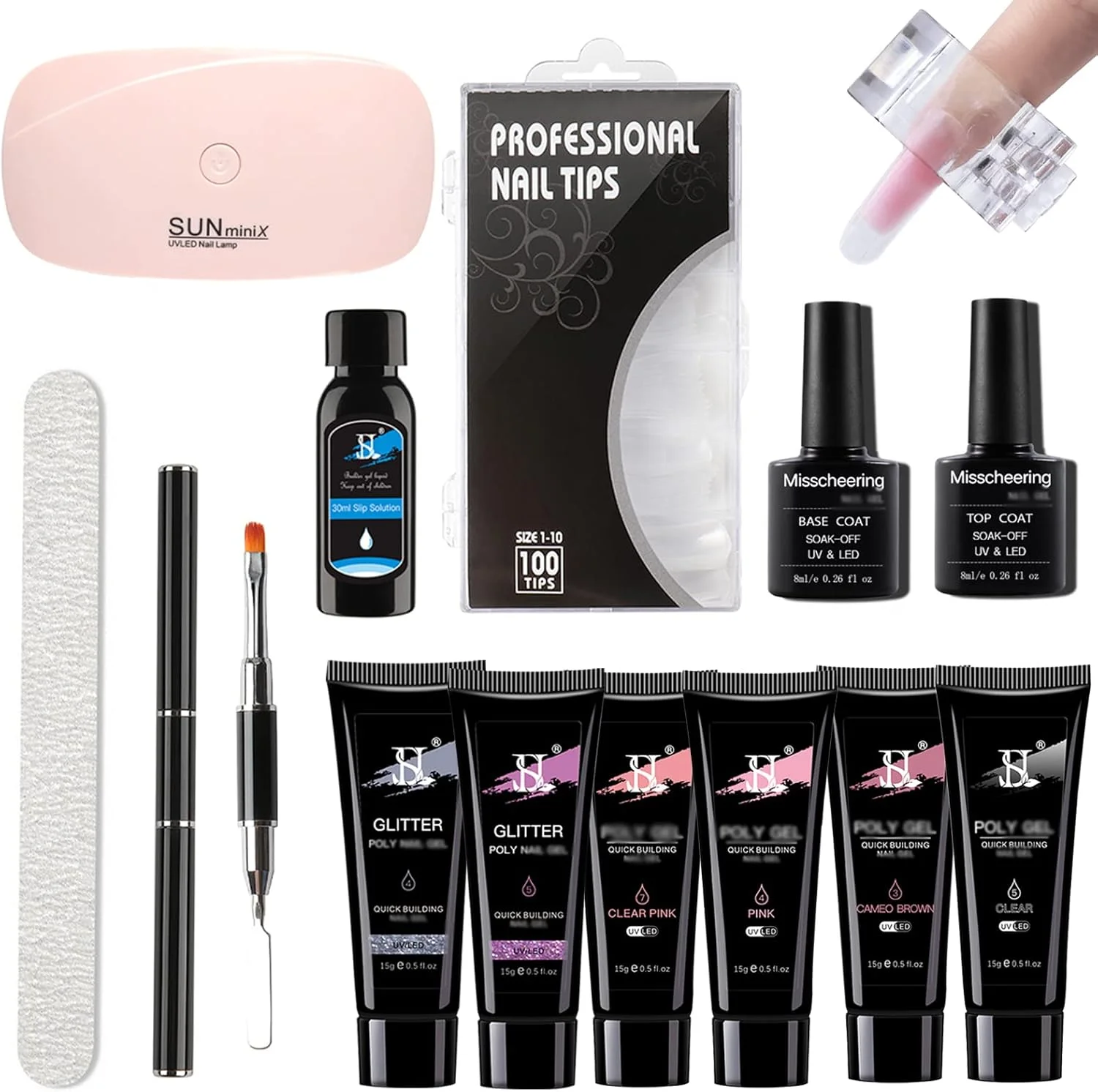 ست ابزار مانیکور Irovami، ست چسب اکستنشن و دستگاه لایت فتوتراپی ناخن، ابزار حرفه ای مانیکور، قابل حمل برای استفاده روزانه در منزل