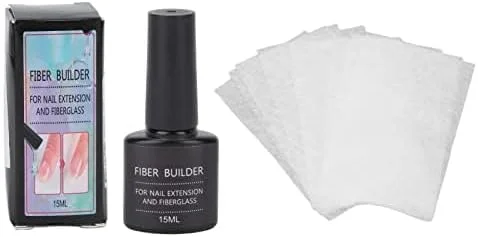 کیت الیاف فایبرگلاس اکستنشن ناخن، چسب سازنده اکستنشن ناخن، سایز قابل تنظیم، ابزار تقویت ناخن طبیعی و محکم