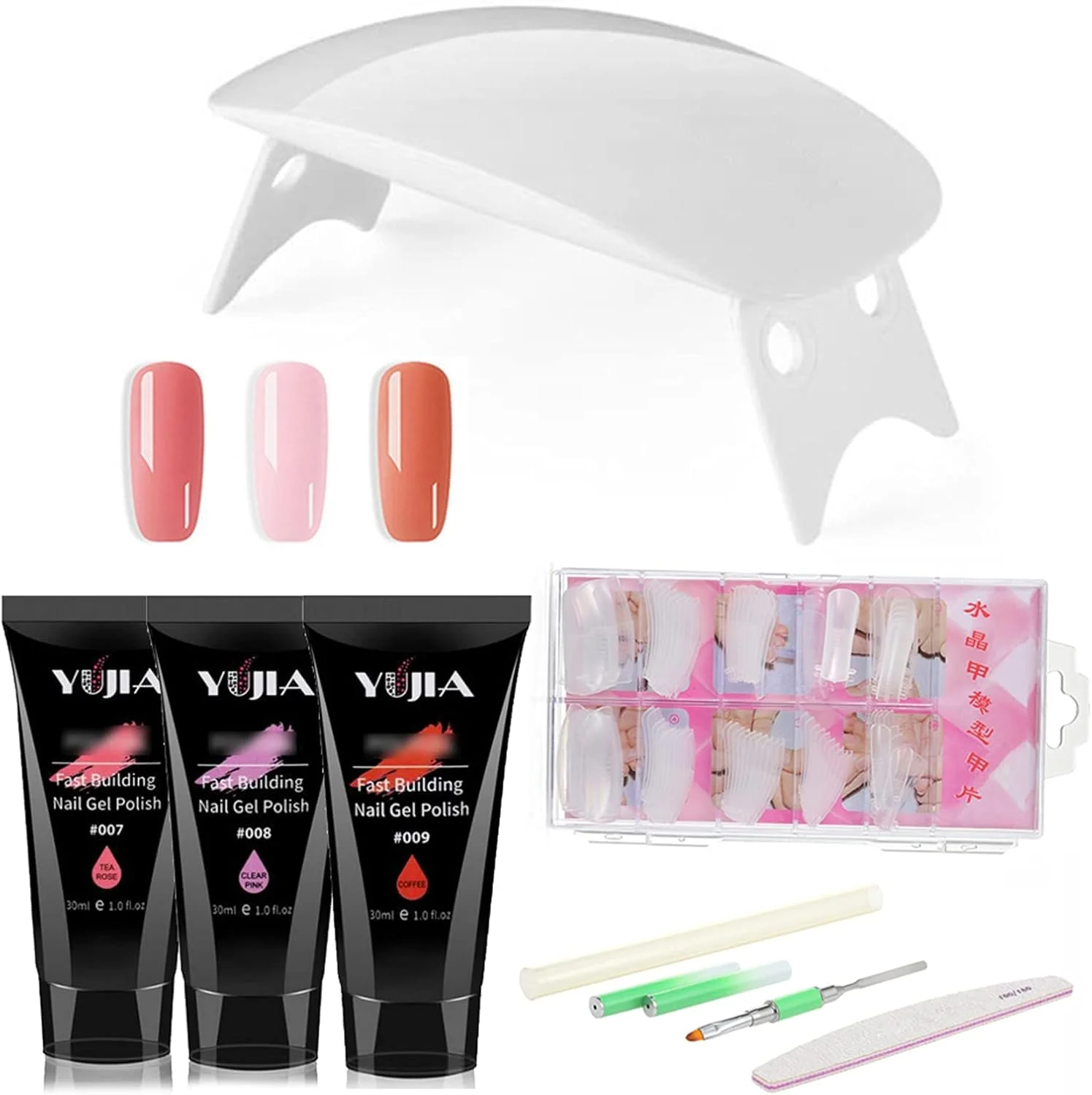 ابزار مانیکور، ست لامپ فتوتراپی ناخن 5 تکه Irovami، ست چسب اکستنشن ناخن، کیت ابزار مانیکور حرفه ای، سوهان ناخن، برس، 100 عدد لاک ناخن