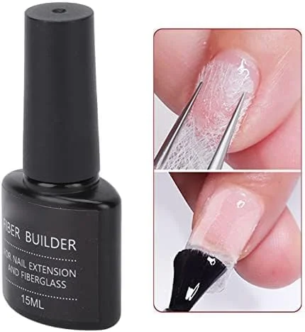 کیت الیاف فایبرگلاس اکستنشن ناخن، چسب سازنده اکستنشن ناخن، سایز قابل تنظیم، ابزار تقویت ناخن طبیعی و محکم
