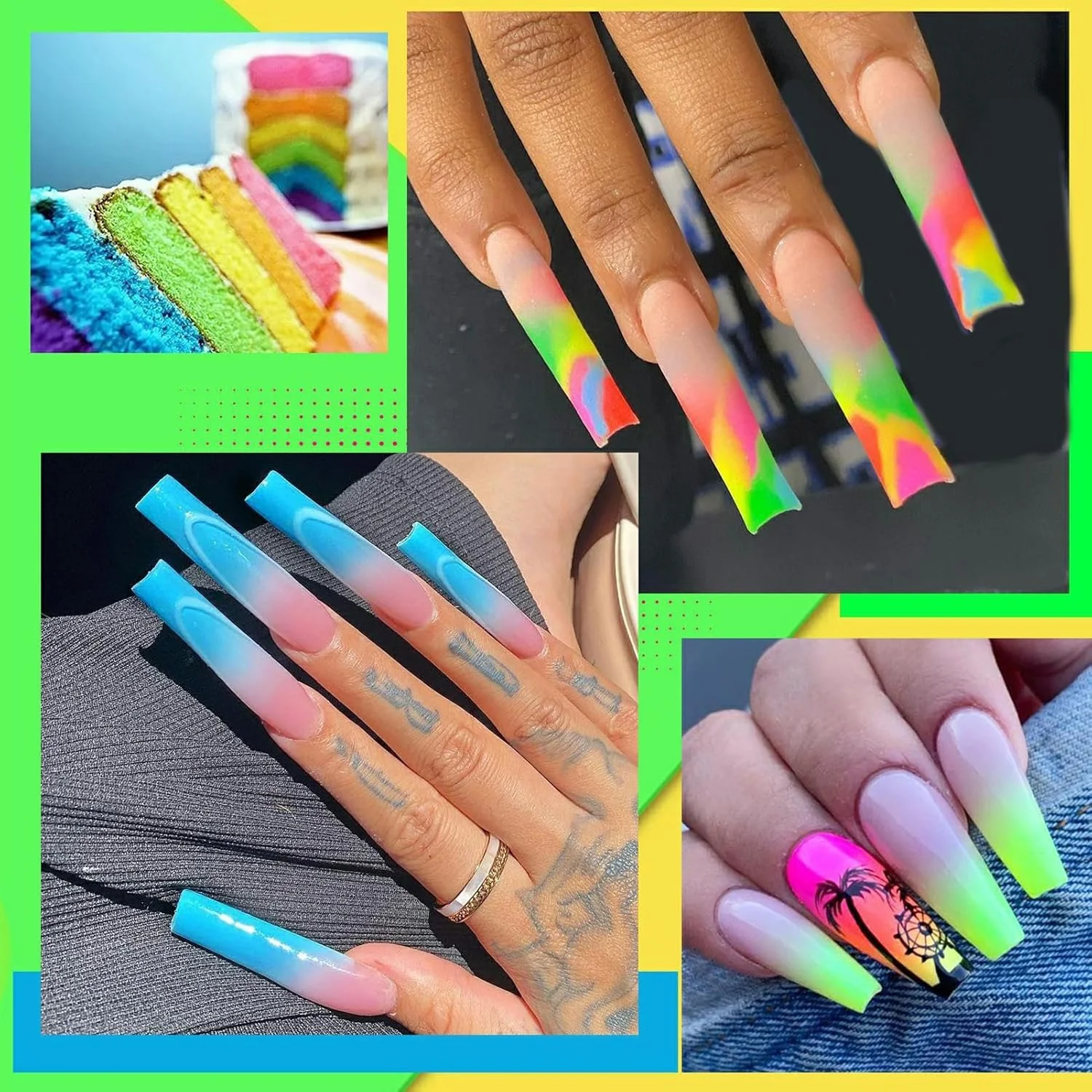 کیت رنگ ژل ناخن - ژل اکستنشن ناخن شب تاب | ۶ رنگ اکلیل دار با ماندگاری طولانی، چسب اکستنشن هنری سالنی برای تزئینات خلاقانه مهمانی شبانه دختران و زنان