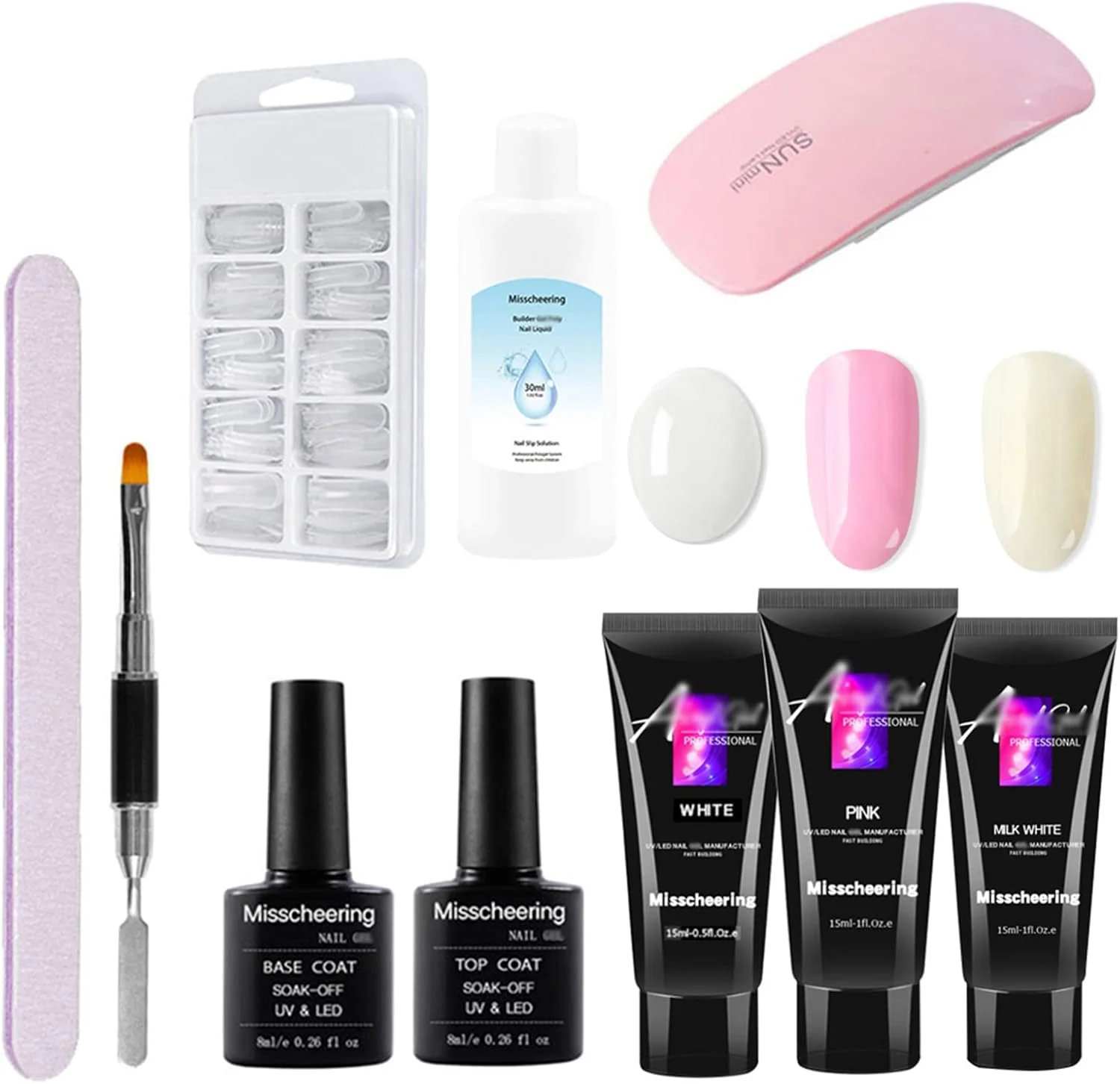 چسب ناخن Irovami، کیت اکستنشن ناخن، ست اکستنشن سازنده ناخن، ابزار لاک ژل طراحی ناخن با دستگاه خشک کن ناخن