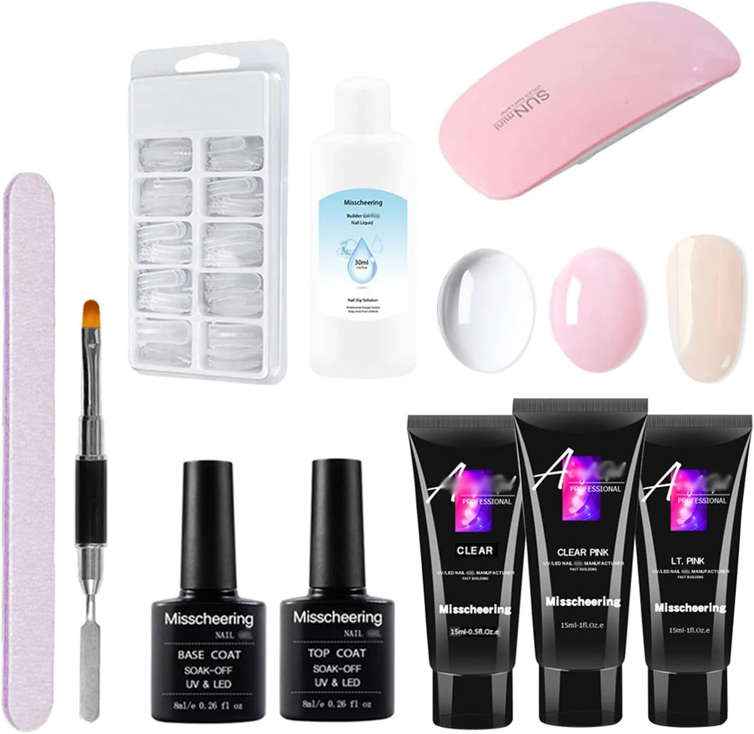 چسب ناخن Irovami، کیت اکستنشن ناخن، ست اکستنشن سازنده ناخن، ابزار لاک ژل طراحی ناخن با دستگاه خشک کن ناخن