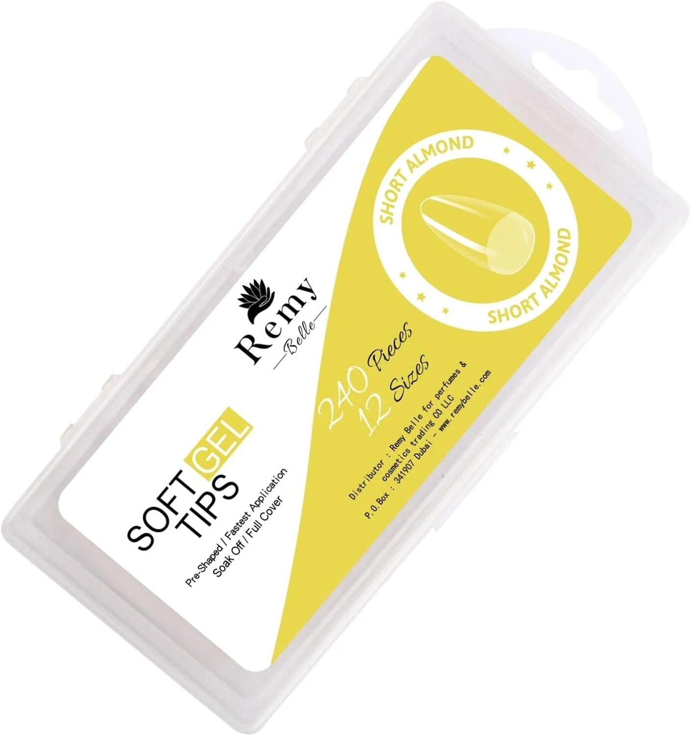 نکات ژل نرم ناخن رمی بل، 240 عدد در 12 سایز مختلف برای اکستنشن ناخن (بادامی کوتاه)