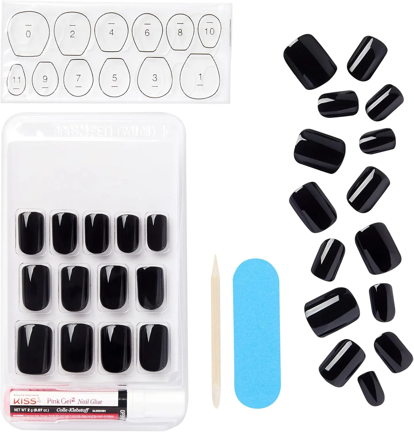 ناخن مصنوعی طرح کوتاه با چسب و چسب ناخن ژلی فانتزی (KGN15-Aim High)