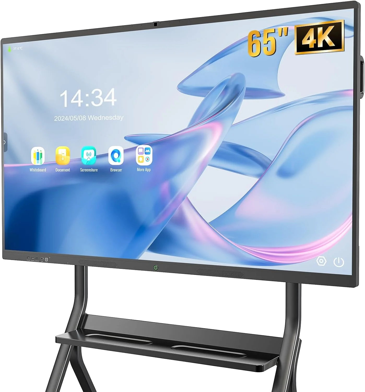 برد هوشمند لمسی 4K، تخته سفید تعاملی با دوربین فوق العاده با کیفیت HD و میکروفون داخلی، 8+128 گیگابایت، پشتیبانی از WIFI، بلوتوث و HDMI (65 اینچ)