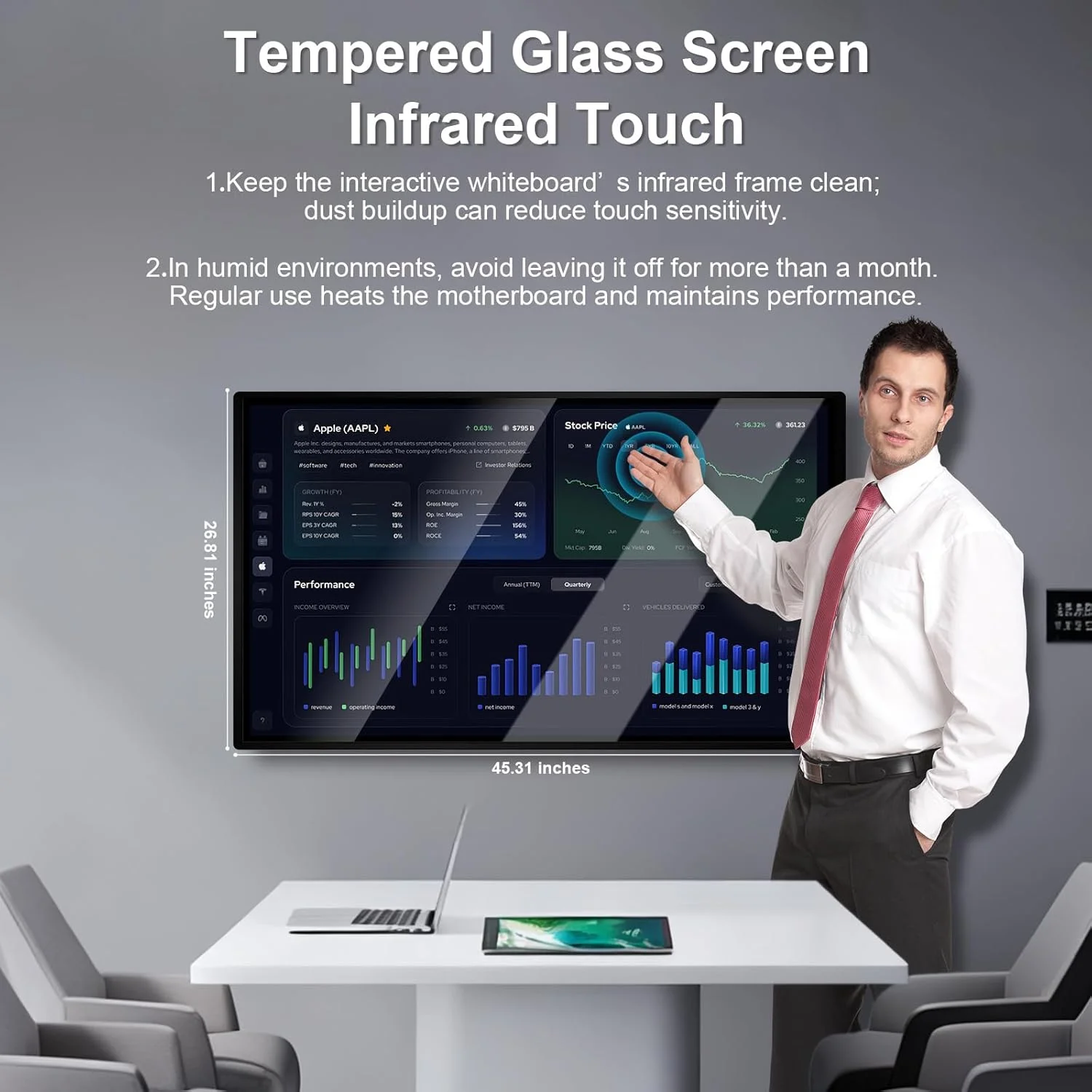 وایت برد هوشمند تعاملی دیجیتال 49 اینچی، وایت برد الکترونیکی با سیستم عامل اندروید و قابلیت Screen Mirroring، دارای حاشیه نویسی داخلی و پخش زنده، آماده لمس برای کلاس درس، دفتر کار و منزل (فقط برد) وایت برد هوشمند تعاملی دیجیتال 49 اینچی، وایت برد الکترونیکی با سیستم عامل اندروید و قابلیت Screen Mirroring، دارای حاشیه نویسی داخلی و پخش زنده، آماده لمس برای کلاس درس، دفتر کار و منزل (فقط برد)