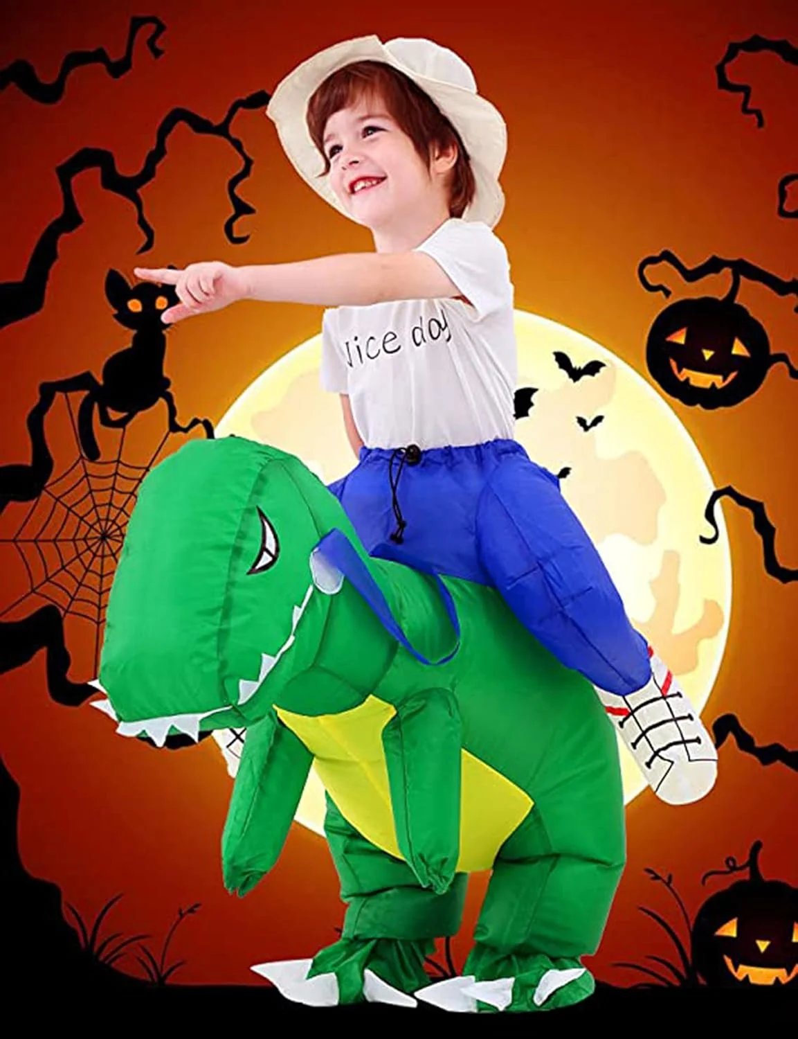 لباس بادی دلفینو طرح دایناسور تیرکس، مناسب هالووین، جشنهای فانتزی و رویدادها - سایز کودک لباس بادی دلفینو طرح دایناسور تیرکس، مناسب هالووین، جشنهای فانتزی و رویدادها - سایز کودک