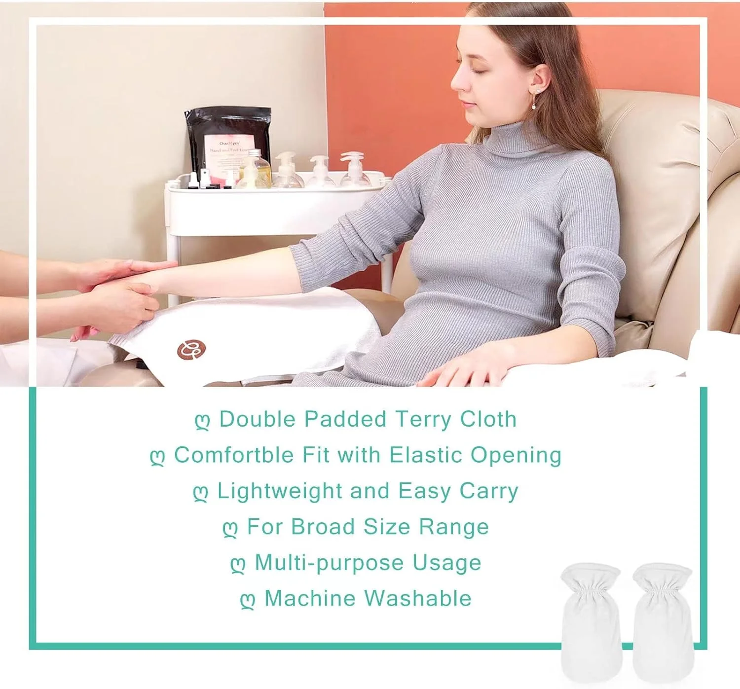 دستکش های پارچه ای تری و روکش پا برای حمام پارافین، دستکش های گرم کننده و روکش پا برای دستگاه پارافین، دستکش های ضخیم عایق حرارتی برای درمان دست و پا، پوشش عالی اسپا برای دست و پا، مناسب برای آقایان و بانوان