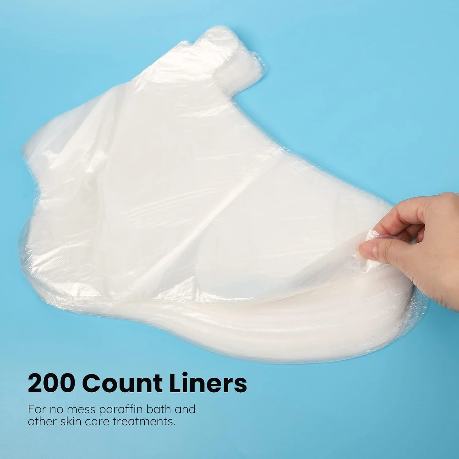 سیگ بیوتی 200 عدد روکش پارافین برای پا، کیسه های پارافین ضخیم تر و بزرگتر، جوراب های پلاستیکی حمام پارافین، روکش های چکمه درمان موم داغ برای دستگاه موم پارافین اسپا تراباث