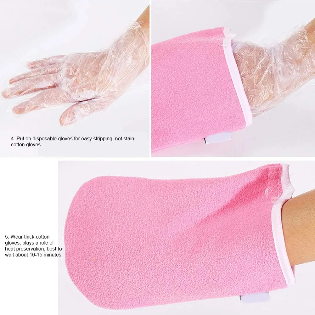 دستکش پارافین، دستکش درمان پارافین دست، مرطوب کننده و از بین برنده پوست مرده، گرم کننده مانیکور ناخن، دستکش درمان اسپا