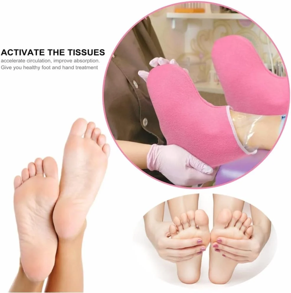 دستکش و پاپوش حمام پارافین، دستکش ها و پاپوش های عایق حرارتی SPA قابل استفاده مجدد، کیت درمان دست، پارافین برای پدیکور دست و پا، درمان موم گرم SPA