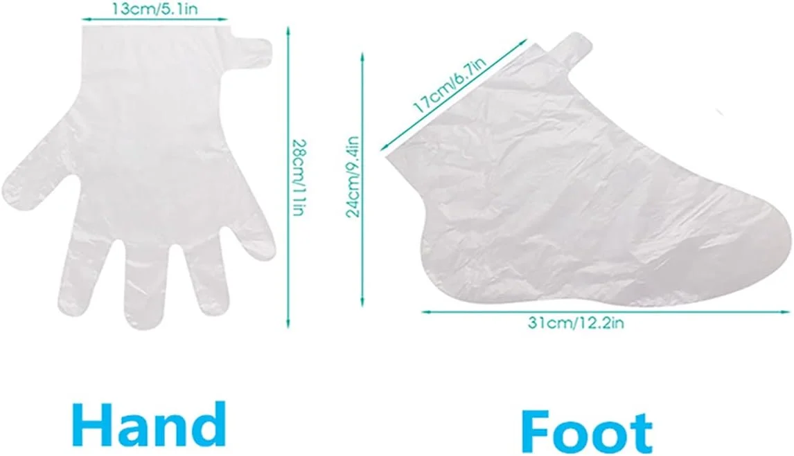۲۰۰ عدد کیسه موم پارافین، کیسه پارافین برای دست و پا، جوراب و دستکش پلاستیکی پارافین برای پوشش کیسه های درمان موم داغ (۲۰۰ عدد دستکش و جوراب)