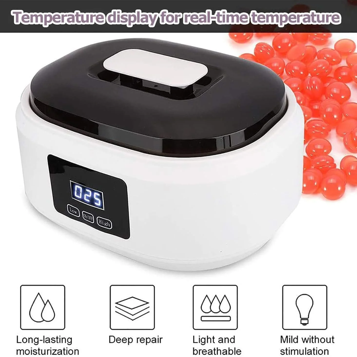 دستگاه پارافین تراپی دست و پا، دستگاه پارافین درمانی با ظرفیت بزرگ، هیتر پارافین 200 وات، حمام پارافین با قابلیت تنظیم دما و ذوب سریع، 3500 میلی لیتر، برای پوست صاف و نرم