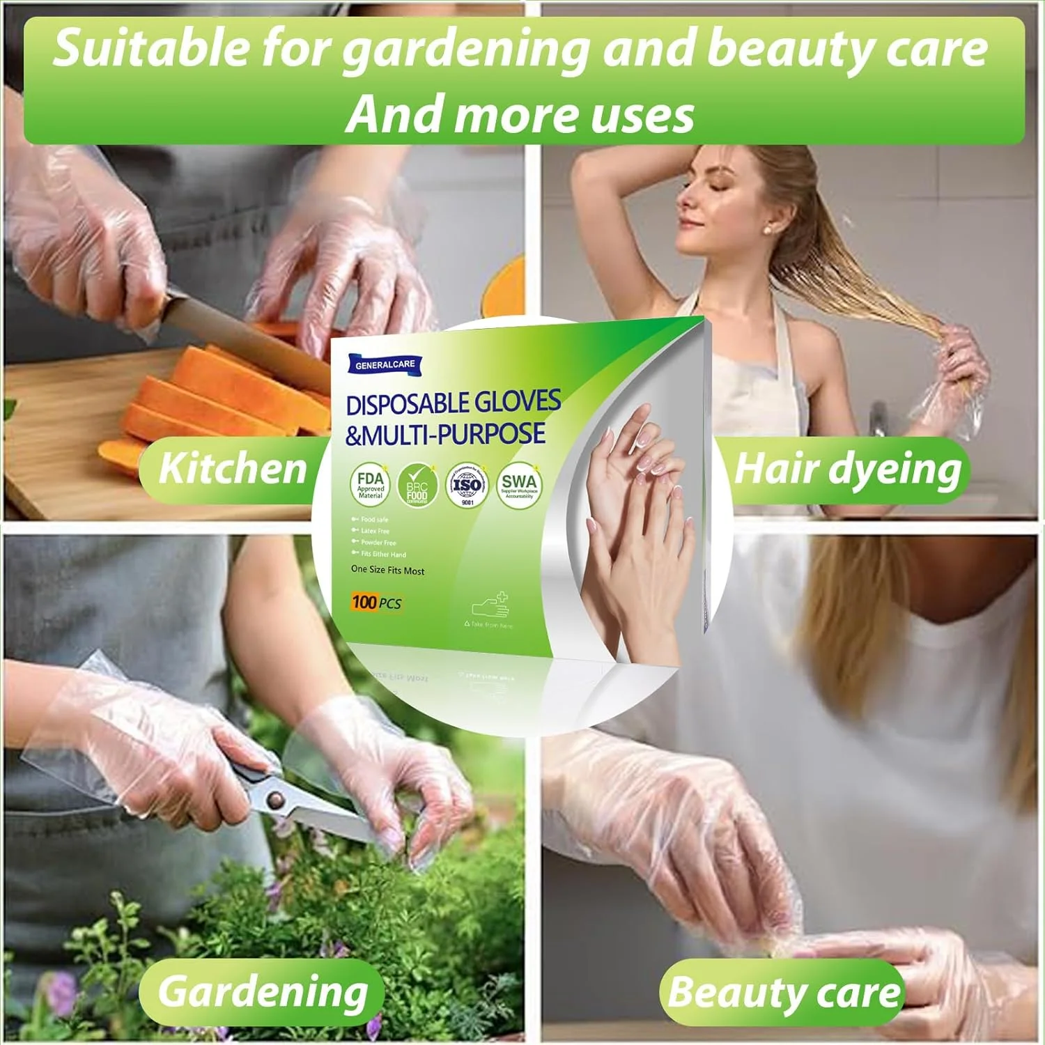 دستکش های یکبار مصرف پلی اتیلن 100 عددی برای درمان با پارافین | آسترهای شفاف برای درمان با موم داغ و مراقبت از دست