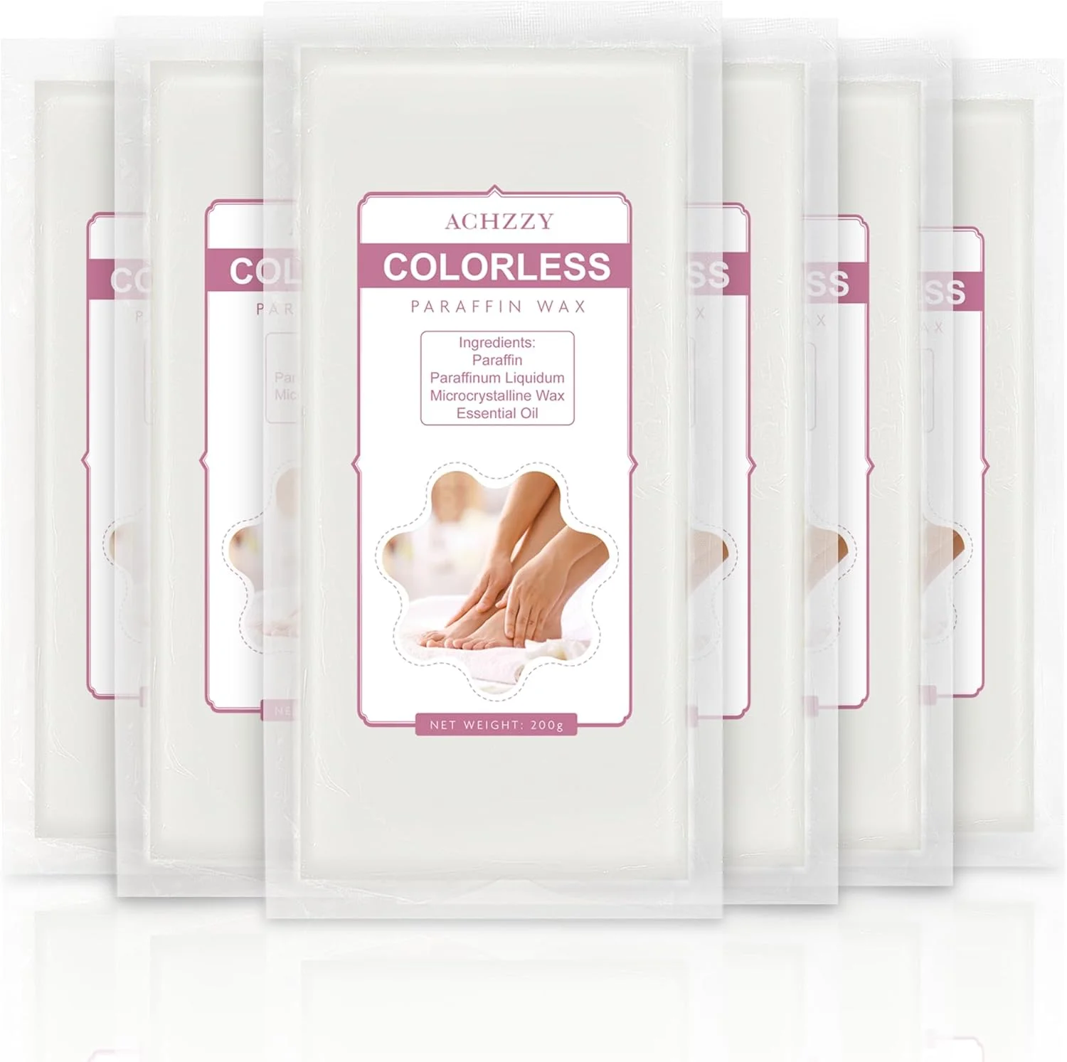 بسته 6 عددی پارافین بدون عطر برای حمام پارافین، مناسب برای دست و پا، آبرسانی عمیق، مرطوب کننده و مغذی (بدون عطر)