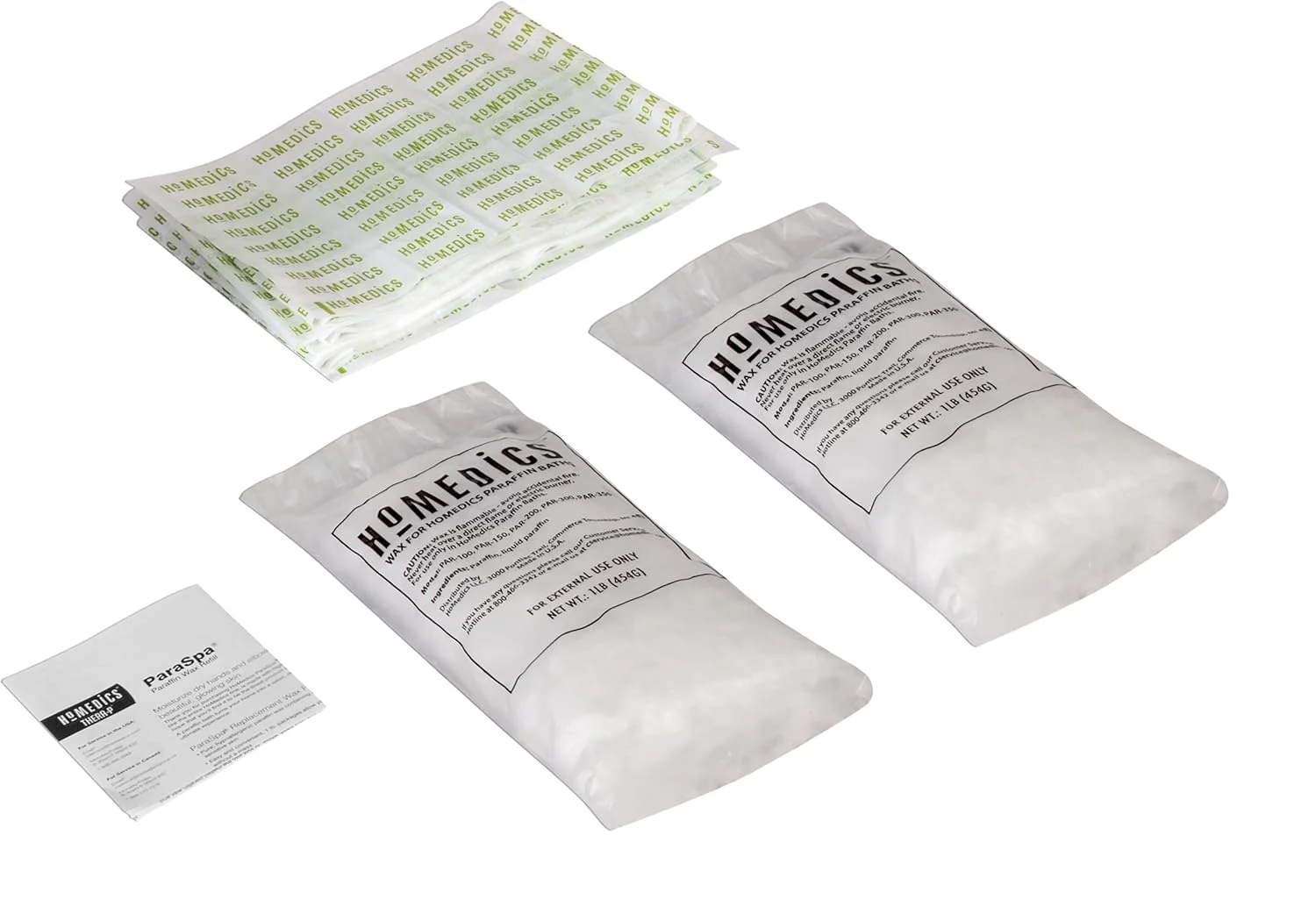 موم پارافین پاراسپا Homedics PAR-WAX، حمام موم پارافین، 2 بسته 454 گرمی، قهوه ای