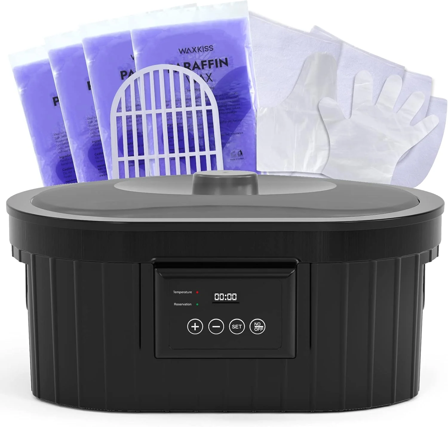 دستگاه پارافین تراپی Waxkiss برای دست و پا، حمام پارافین 5000 میلی لیتری با گرم کننده پارافین اسطوخودوس برای اسپا حرفه ای و درمان آرتریت در خانه
