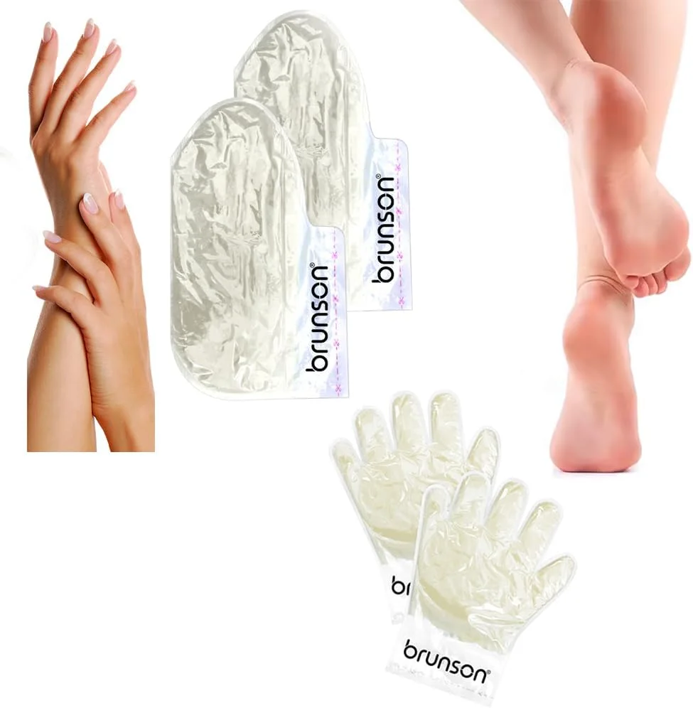 پارافین برانسون برای دست و پا، آسترهای یکبار مصرف دست و پا با دهانه الاستیک مناسب، دستکش پارافین و پاپوش زنانه، کیسه های پدیکور برای درمان حرارتی