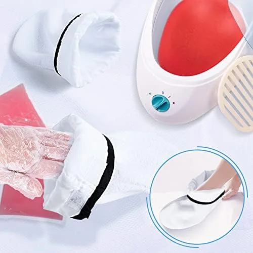 مجموعه دستکش و جوراب پارافین Kalevel، بسته 4 عددی، مناسب برای دست و پا، قابل استفاده در اسپا، درمان حرارتی، نرم و لطیف، جنس کتان، مناسب برای خانم ها و آقایان