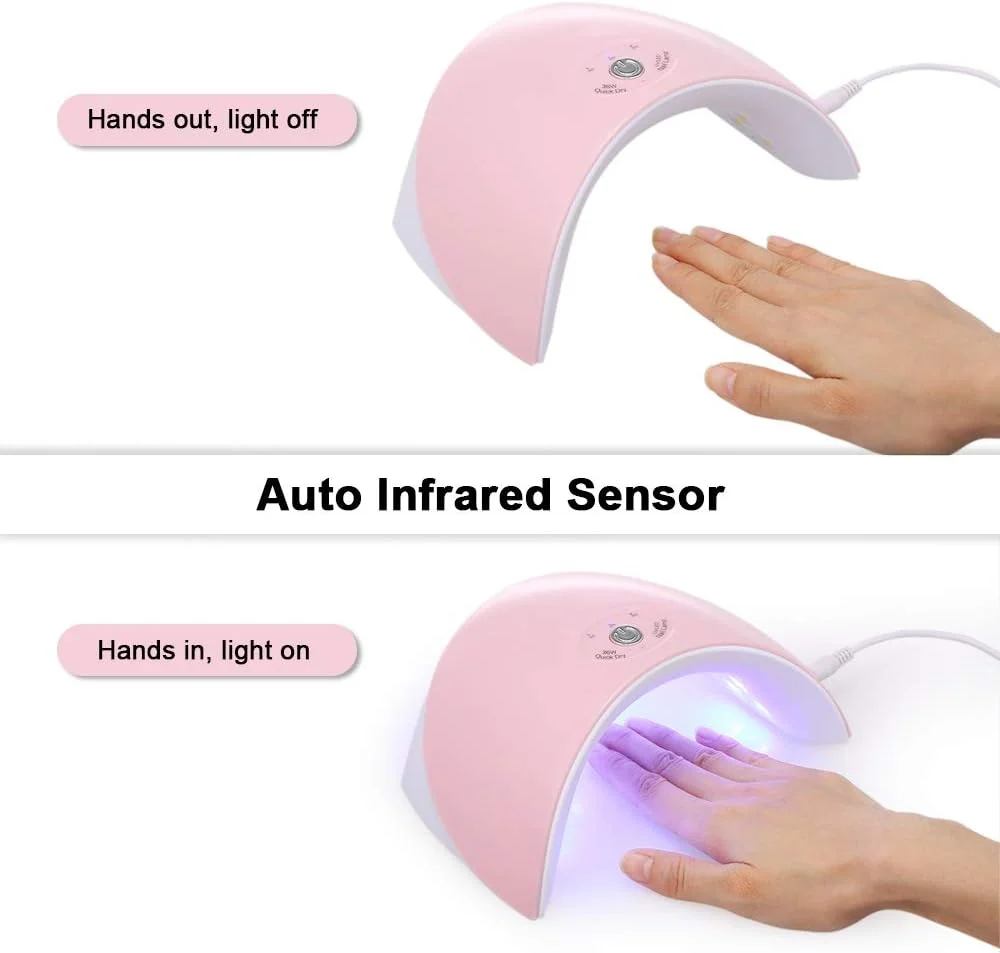 دستگاه خشک کن لاک ناخن UV LED 36 وات با 12 لامپ LED، مناسب برای خشک کردن ژل ناخن، ابزار طراحی ناخن و سالن