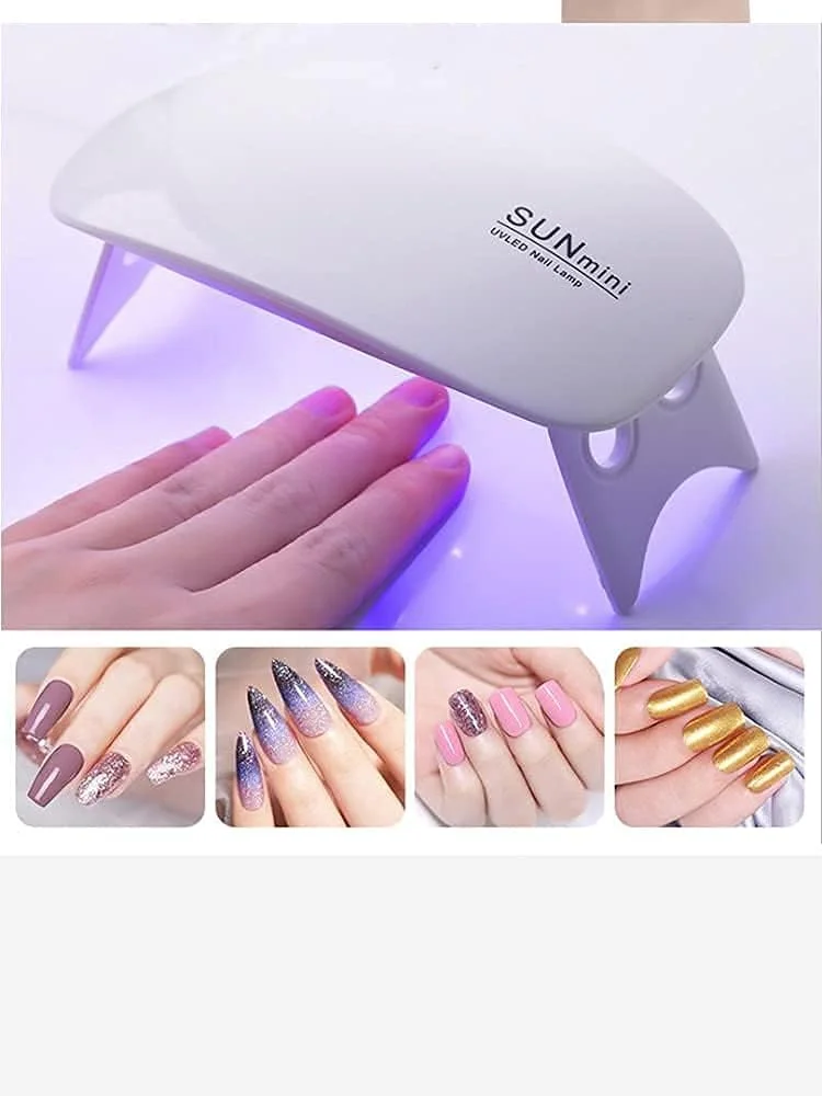 چراغ مینی ناخن Liyun، چراغ خشک کن لاک ناخن USB قابل حمل برای لاک ژل ناخن، طراحی ناخن و مانیکور با 2 حالت (60 ثانیه یا 120 ثانیه)، ابزار جانبی حرفه ای طراحی ناخن (صورتی)