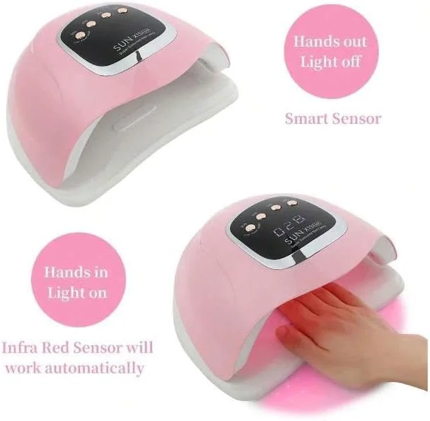 دستگاه خشک کن لاک ناخن ارتقا یافته مدل Sun X11 Max 280W با توان بالا و 66LED، خشک کننده سریع با حسگر خودکار، لامپ UV LED یخی، نور پدیکور، خشک کردن ژل لاک و طراحی ناخن