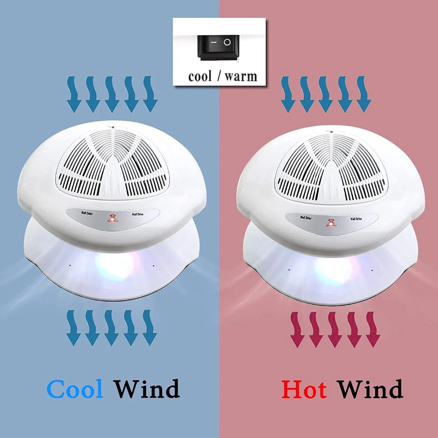 دستگاه خشک کن لاک ناخن حرفه ای با حسگر اتوماتیک، باد گرم و خنک، مناسب برای سالن های آرایشی، خشک کن لاک ژل ناخن، بدون آسیب به دست و پا