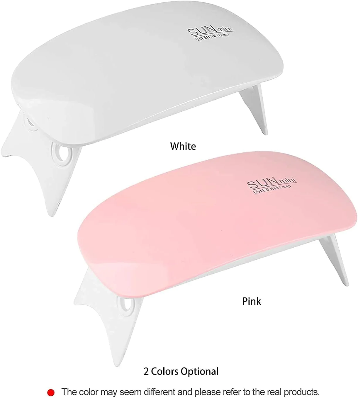 دستگاه خشک کن لاک ناخن ال ای دی یو وی 6 وات Red Square با سایز کوچک و طراحی موس، مناسب برای انواع لاک ژل، مانیکور و پدیکور، دارای 2 تنظیم زمان 45 و 60 ثانیه