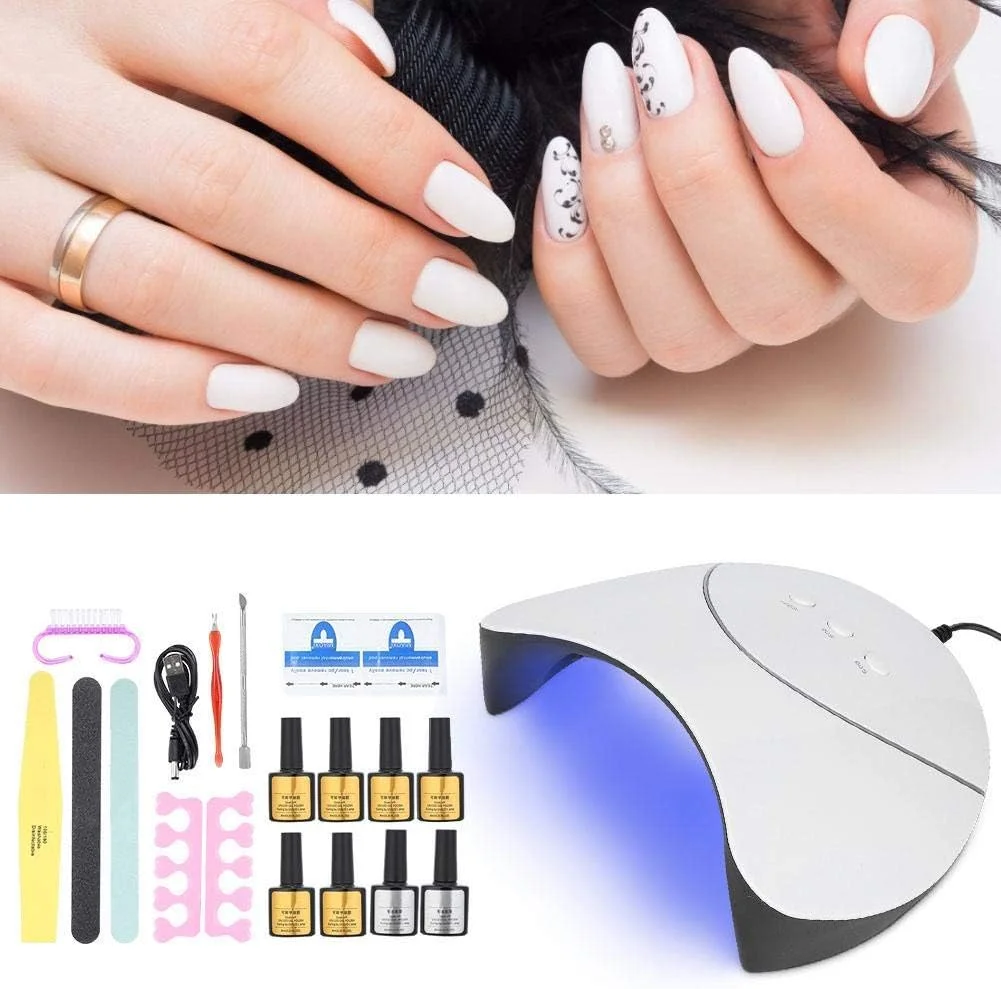 ست لاک ژل، خشک کن ناخن، لامپ LED یو وی، ست لاک 36 وات، دستگاه خشک کن سریع لاک ژل یو وی LED برای استفاده در منزل و سالن زیبایی (1#)