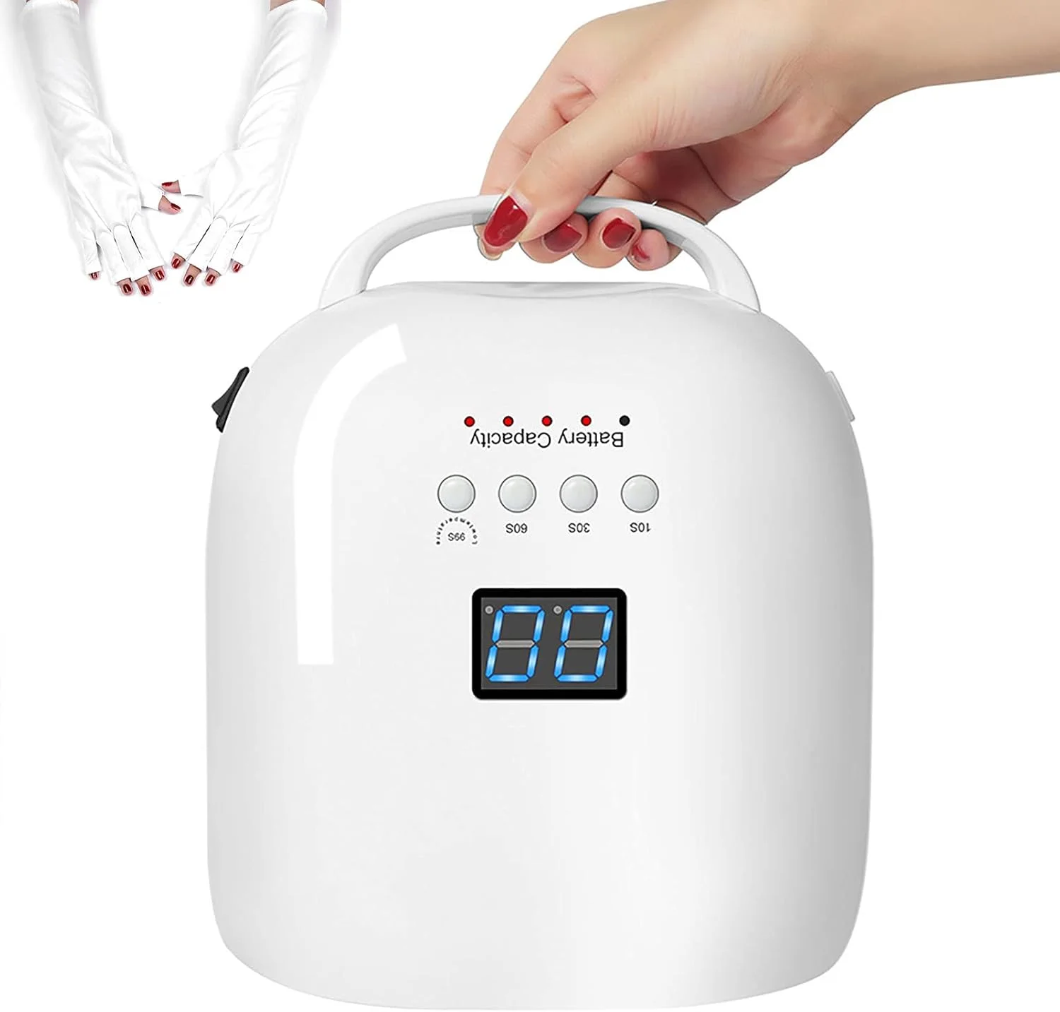 چراغ ال ای دی خشک کننده لاک ژل ناخن، قابل حمل، مناسب طراحی ناخن و مانیکور، دارای دستکش ضد اشعه