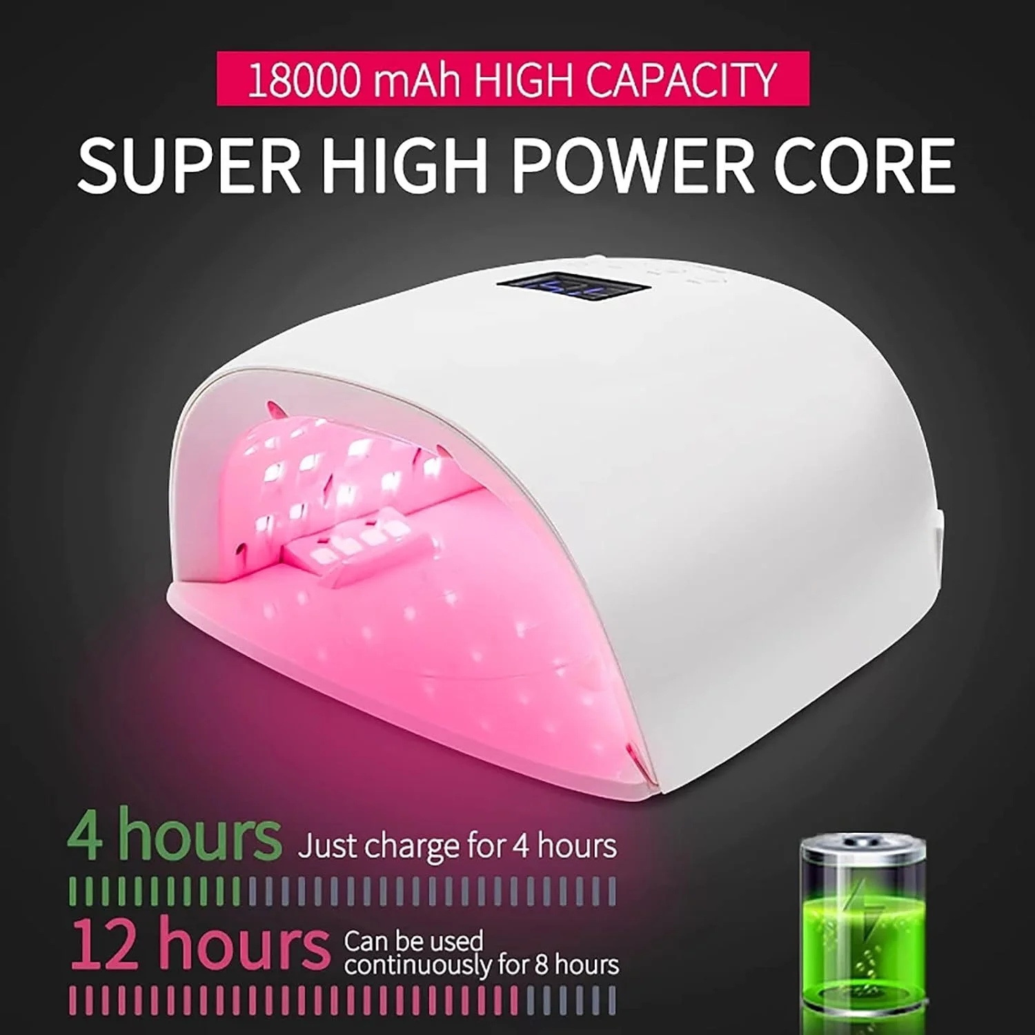 چراغ ال ای دی خشک کننده لاک ژل ناخن، قابل حمل، مناسب طراحی ناخن و مانیکور، دارای دستکش ضد اشعه