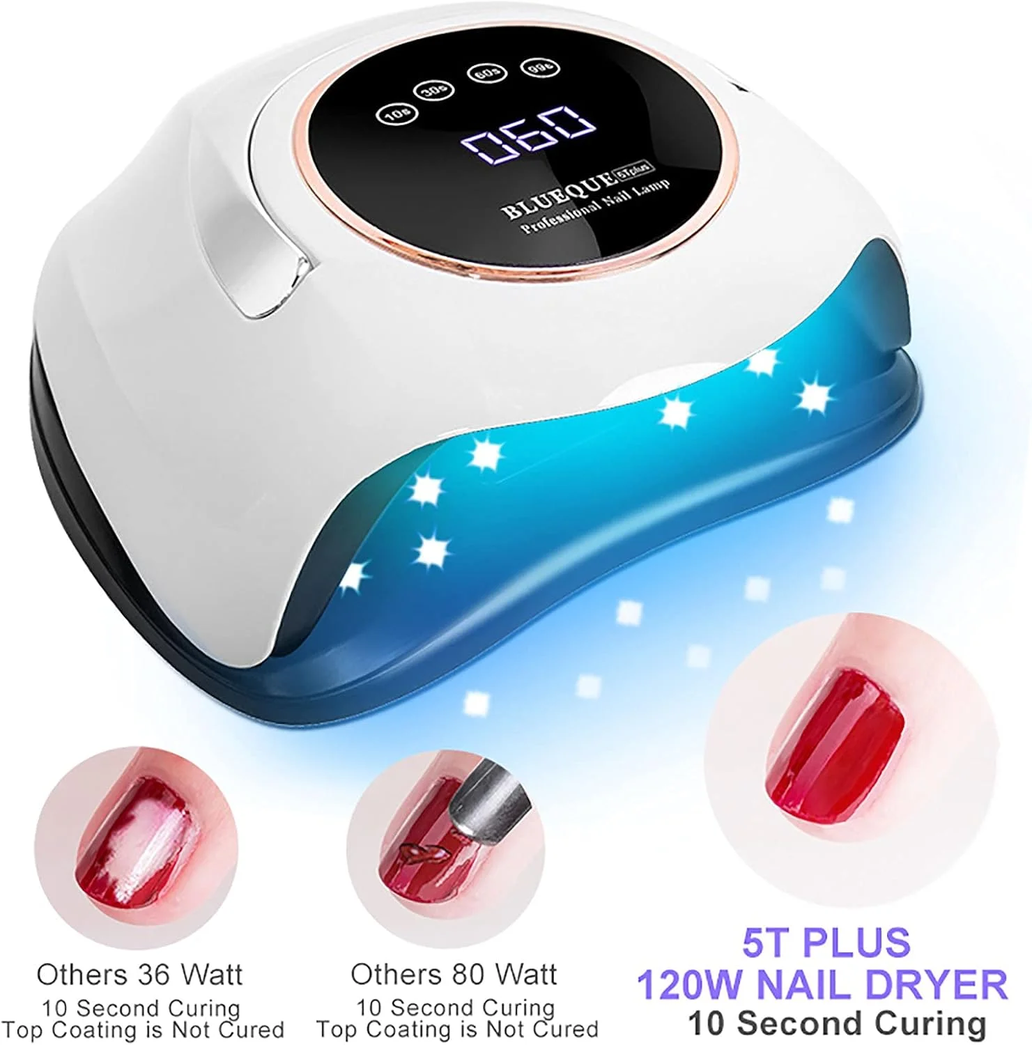 دستگاه خشک کن لاک ناخن قابل حمل 180 وات LED با سنسور هوشمند و تایمر، ابزار مانیکور