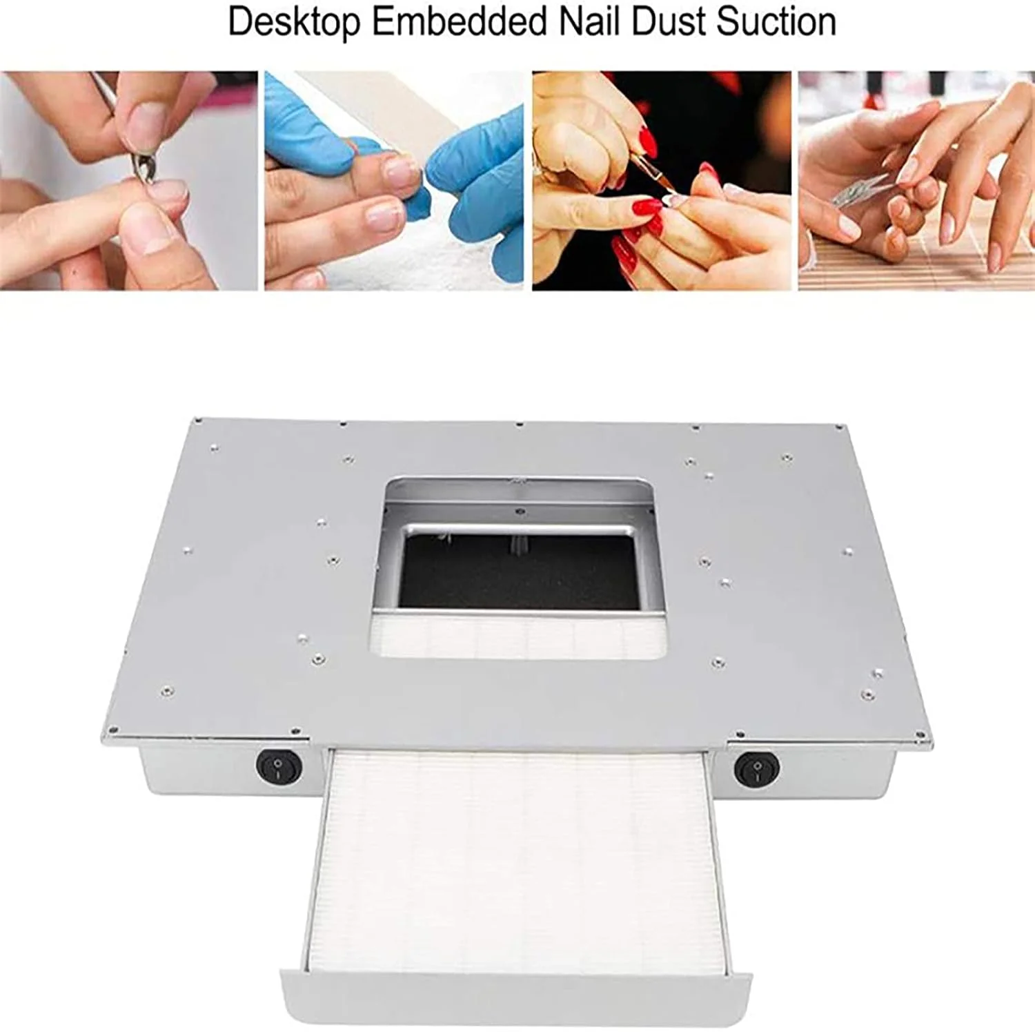 دستگاه جمع کننده گرد و غبار ناخن رومیزی با قدرت بالا، فیلتر رومیزی، جاروبرقی ناخن، دستگاه مانیکور سالن 48 وات