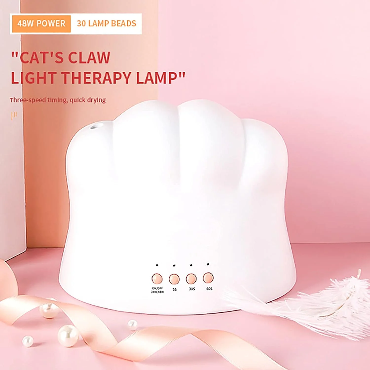 چراغ خشک کن ناخن LED طرح پنجه گربه، 48 وات، سنسور حرکتی، ابزار مانیکور