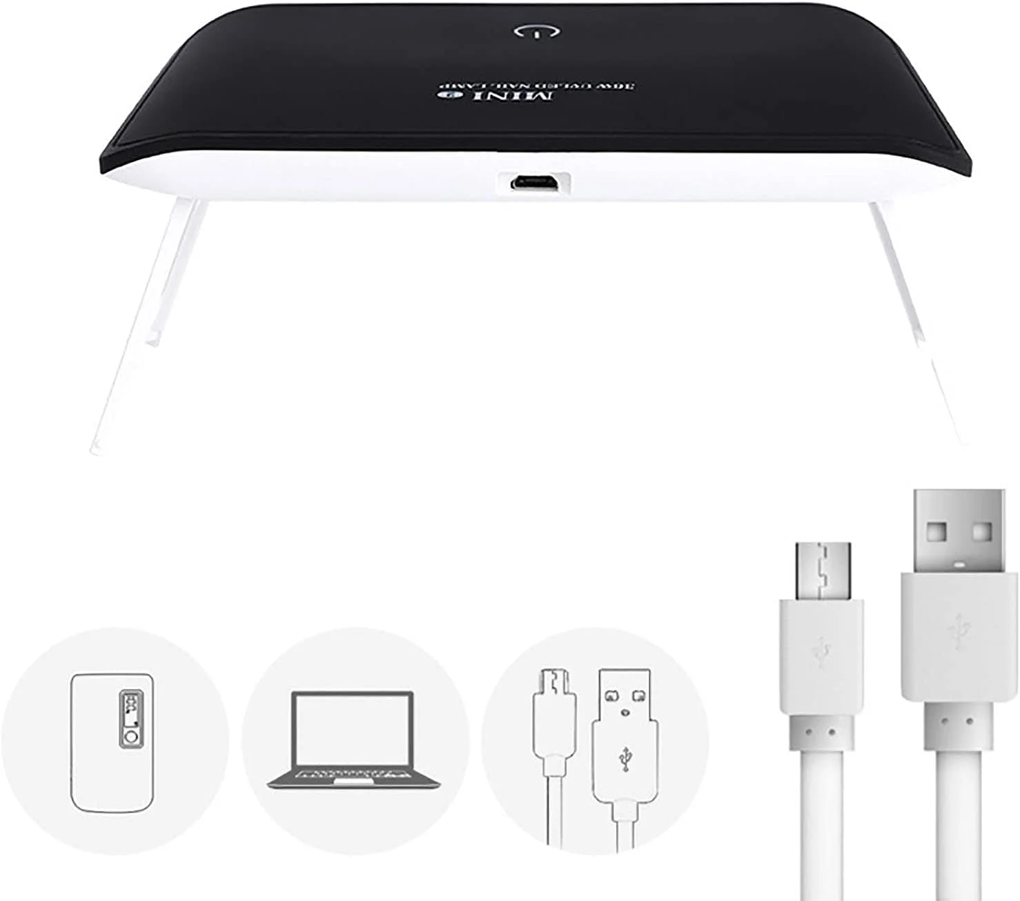 دستگاه خشک کن لاک ناخن تاشو با صفحه لمسی، لامپ UV قابل حمل 36 وات، دستگاه لاک خشک کن کمانی شکل USB برای ابزار مانیکور ناخن