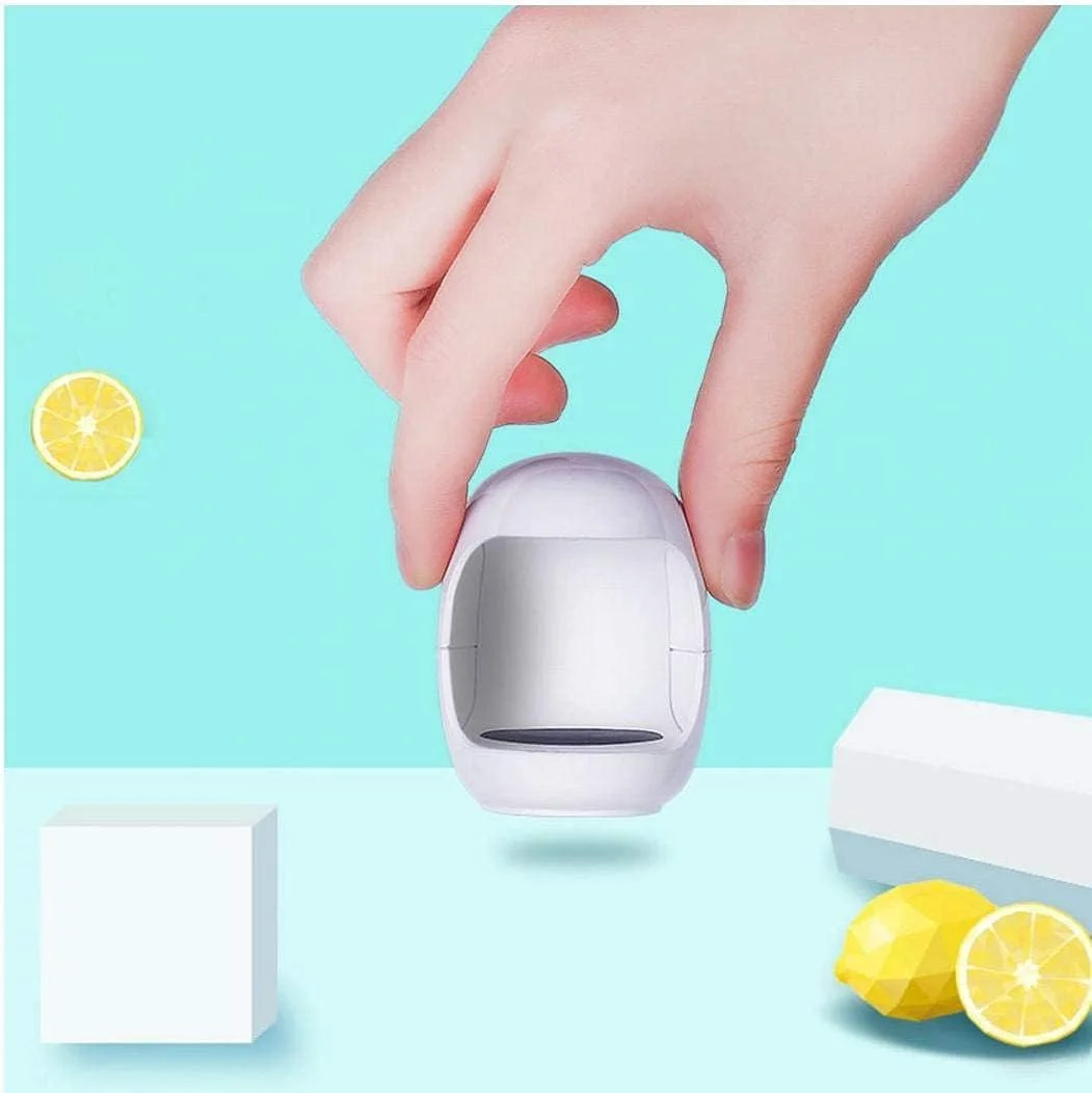 دستگاه خشک کن لاک ناخن LED UV سفید رنگ مدل تخم مرغی 6 وات، مناسب برای یک انگشت